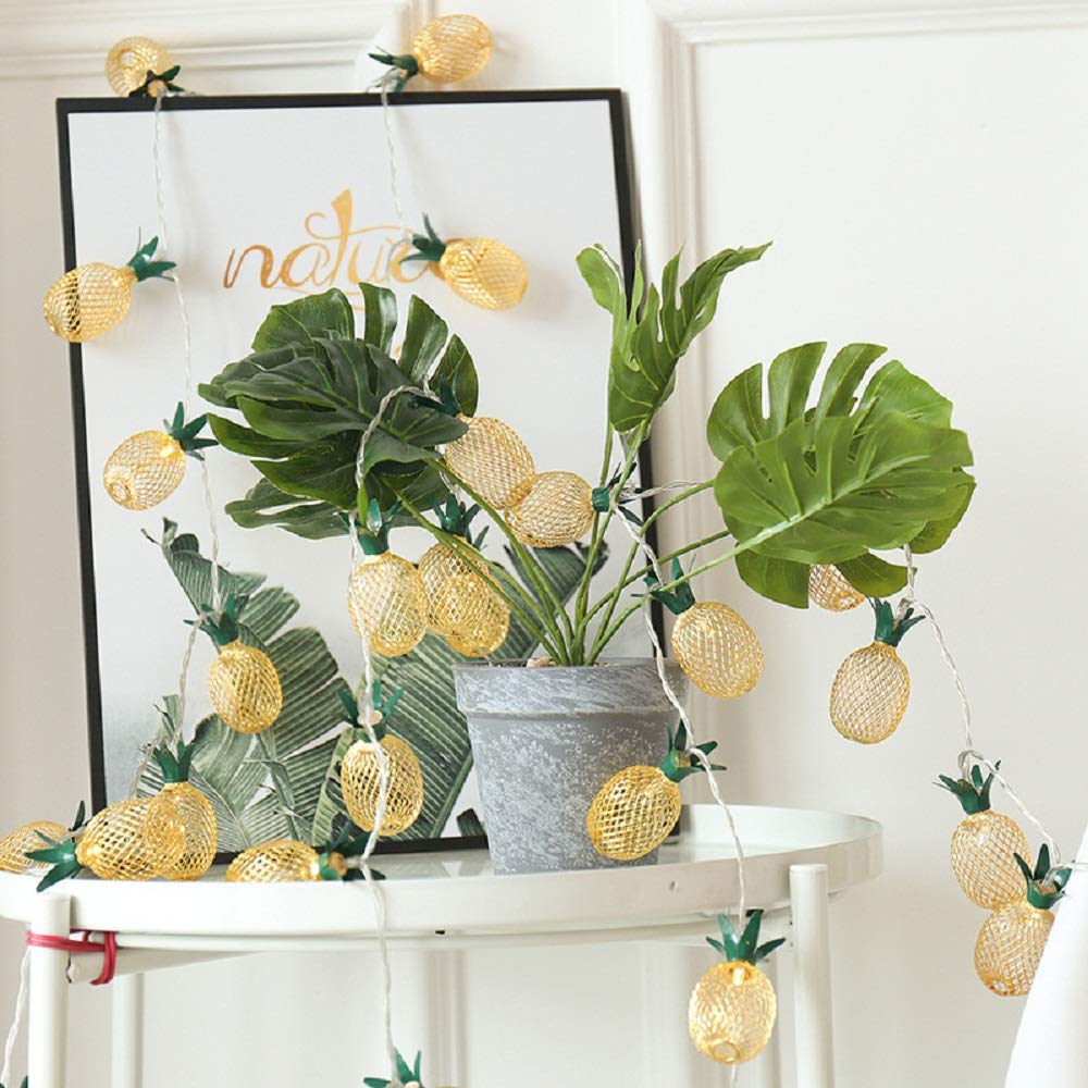 Merdeco 10ft Pineapple LED String Lights - Warm White Fairy Lights for Party & Wedding Decor