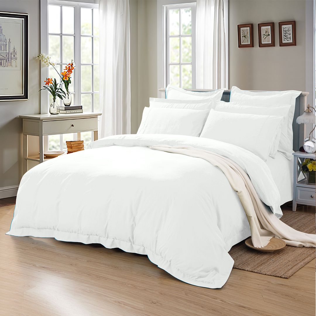 1000 Thread Count King Single Size White Duvet Cover Set - Luxury Soft Bedding for Hotel & Home Use - Perfect for Master Bedroom, Guest Room & Airbnb