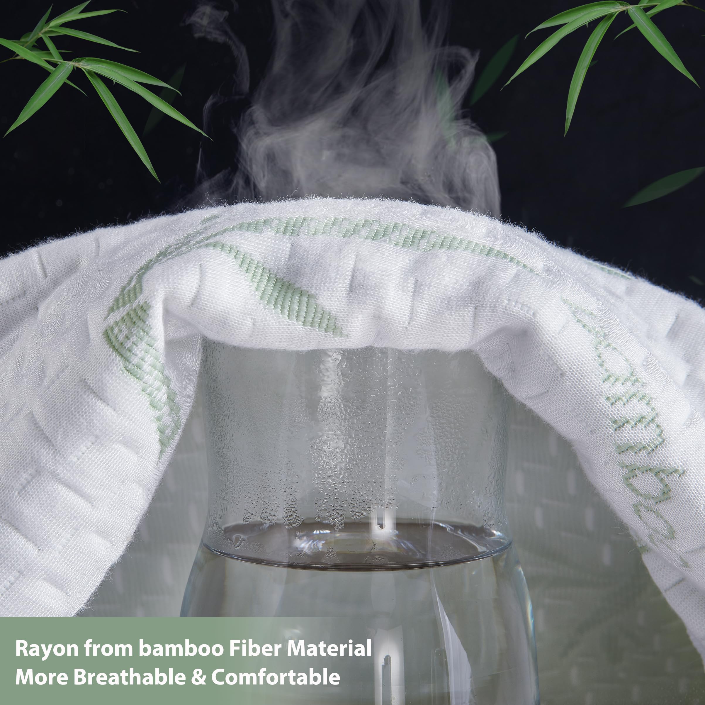 Parkdeny Full Mattress Protector - Waterproof & Cooling Bamboo Rayon Cover with 3D Air Fabric | Breathable, Noiseless, Washable | Fits 5-13