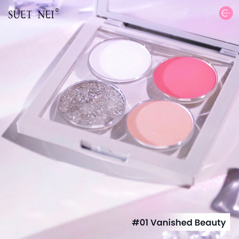 SUET NEI Moonlight Quad Eyeshadow Palette - 4 Highly Pigmented Shades for Day & Night Makeup Looks | Perfect for Parties, Weddings & Special Occasions