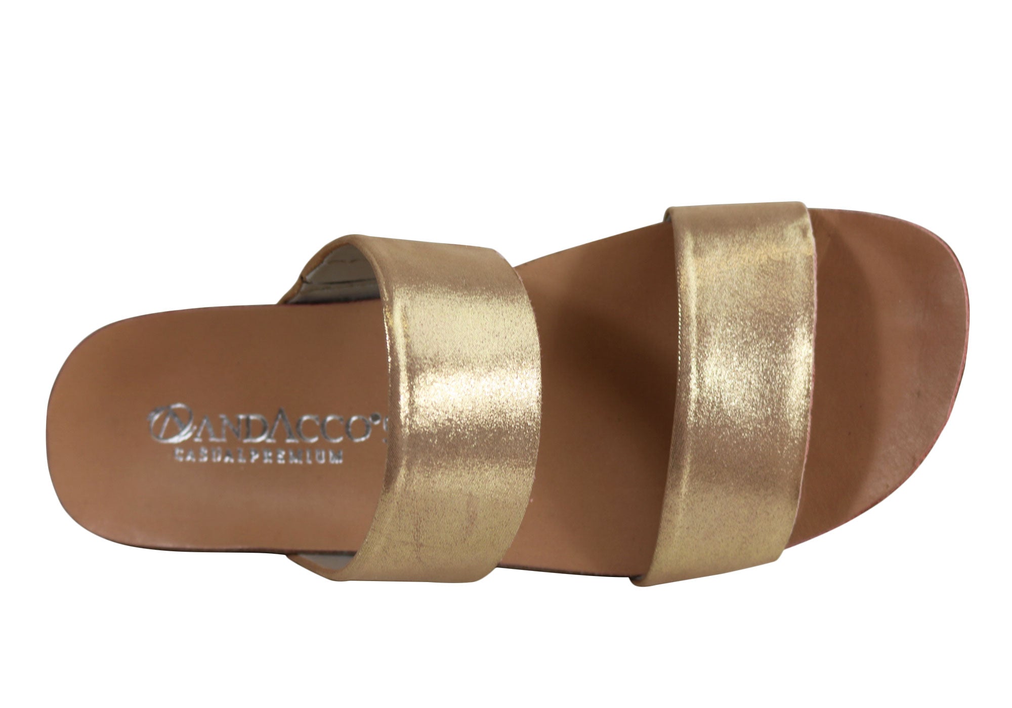 Andacco Mirage Women's Comfortable Leather Flat Sandals Slides - Handmade in Brazil - Perfect for Beach, Vacation & Summer Casual Wear