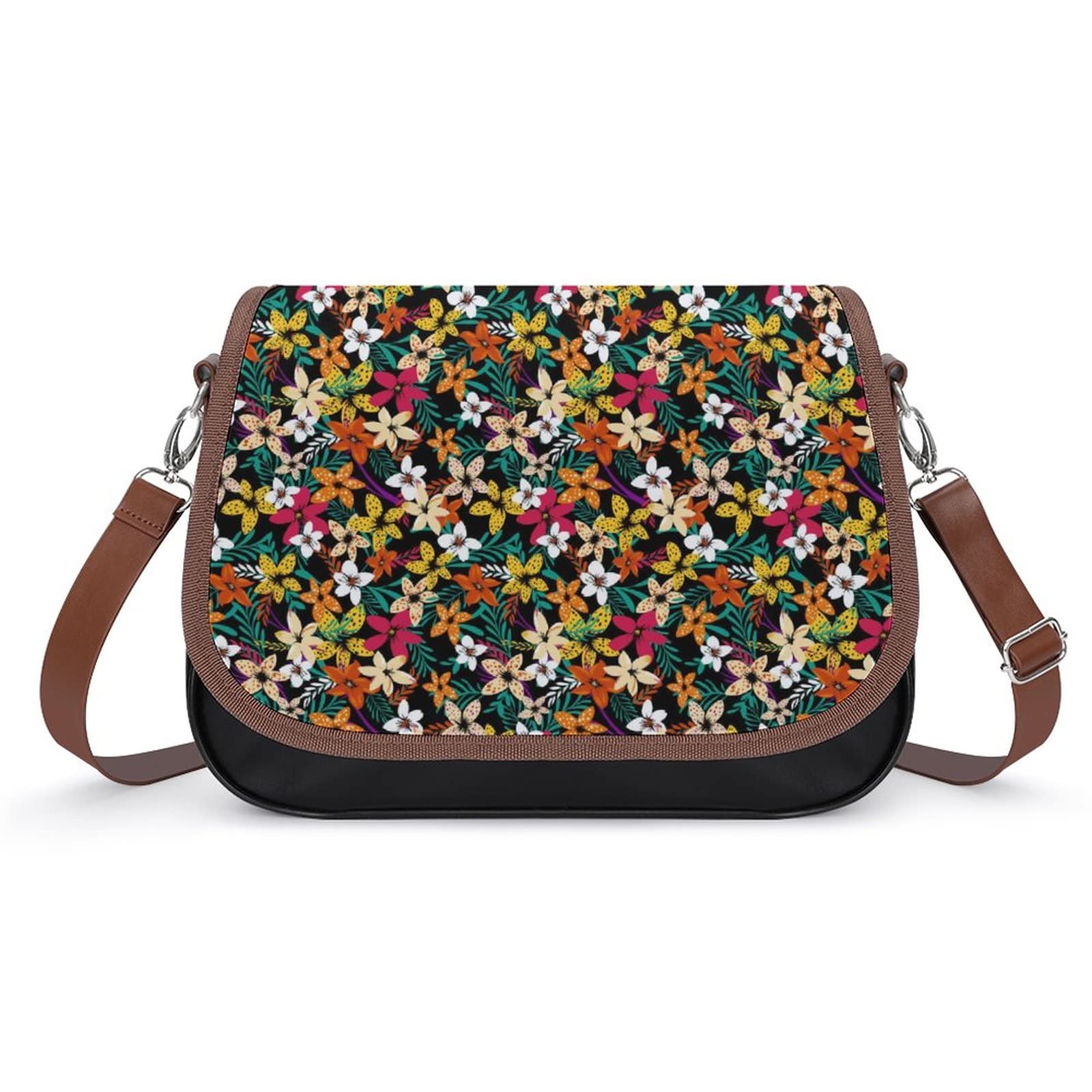 Stylish Medium Crossbody Bags for Women - Floral Printed Shoulder Messenger Purse & Designer Satchel Handbag | Perfect for Daily Use, Travel, Work & Shopping