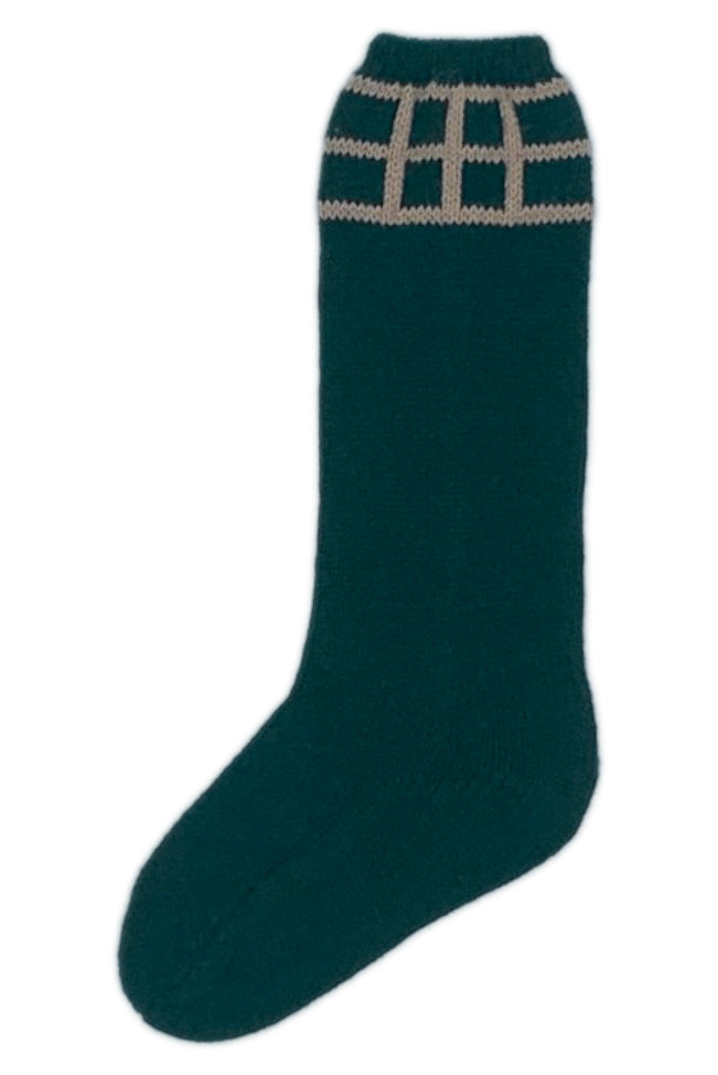 Bottle Green & Camel Knit Knee High Socks for Women - Warm Winter Fashion Socks - Perfect for Boots, Outfits & Cold Weather