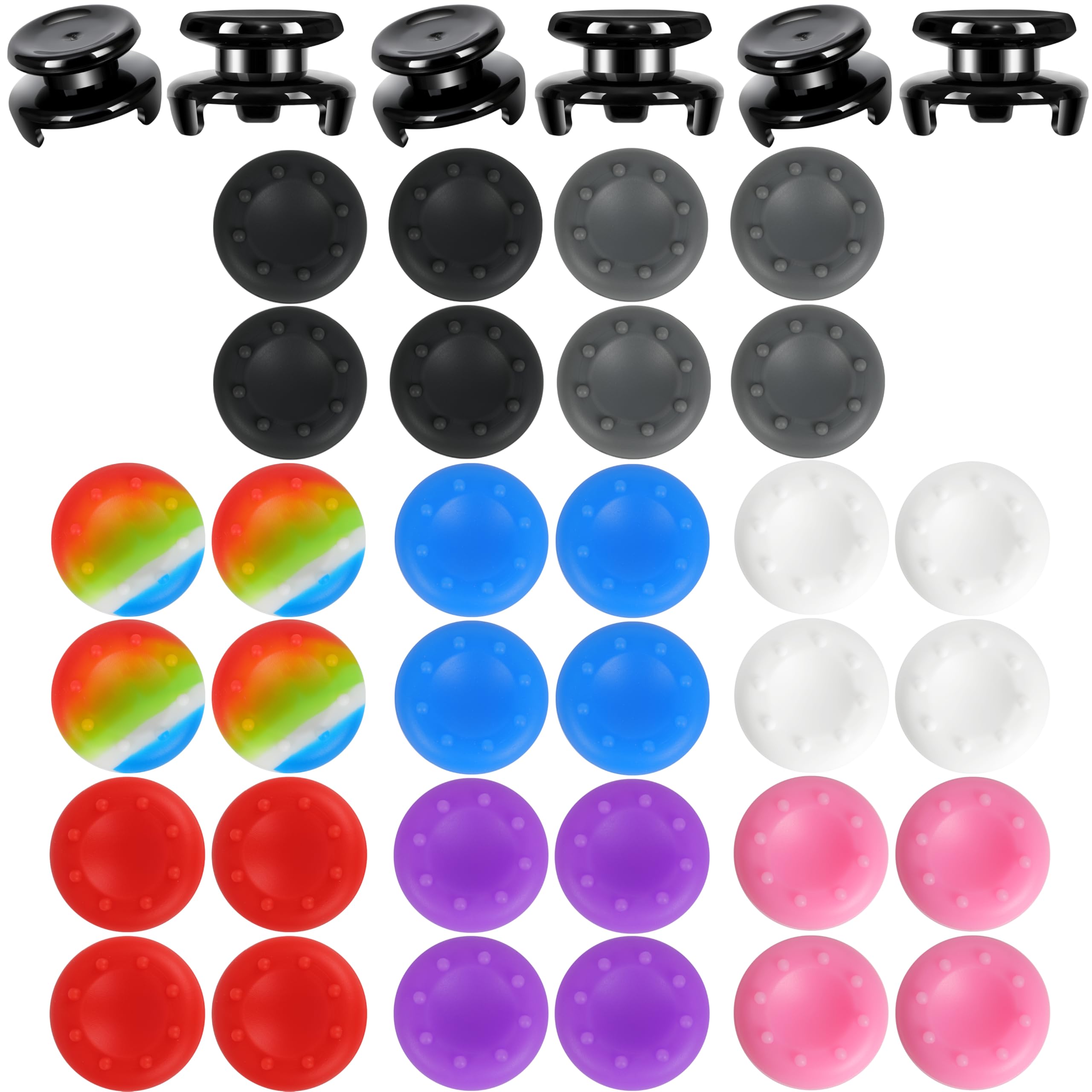 Premium PS4 Controller Grips & Thumbstick Caps Set - 2 Pairs Joystick Grips & 32 Thumb Caps for Enhanced Gaming Performance - Perfect for FPS, Racing & Long Gaming Sessions