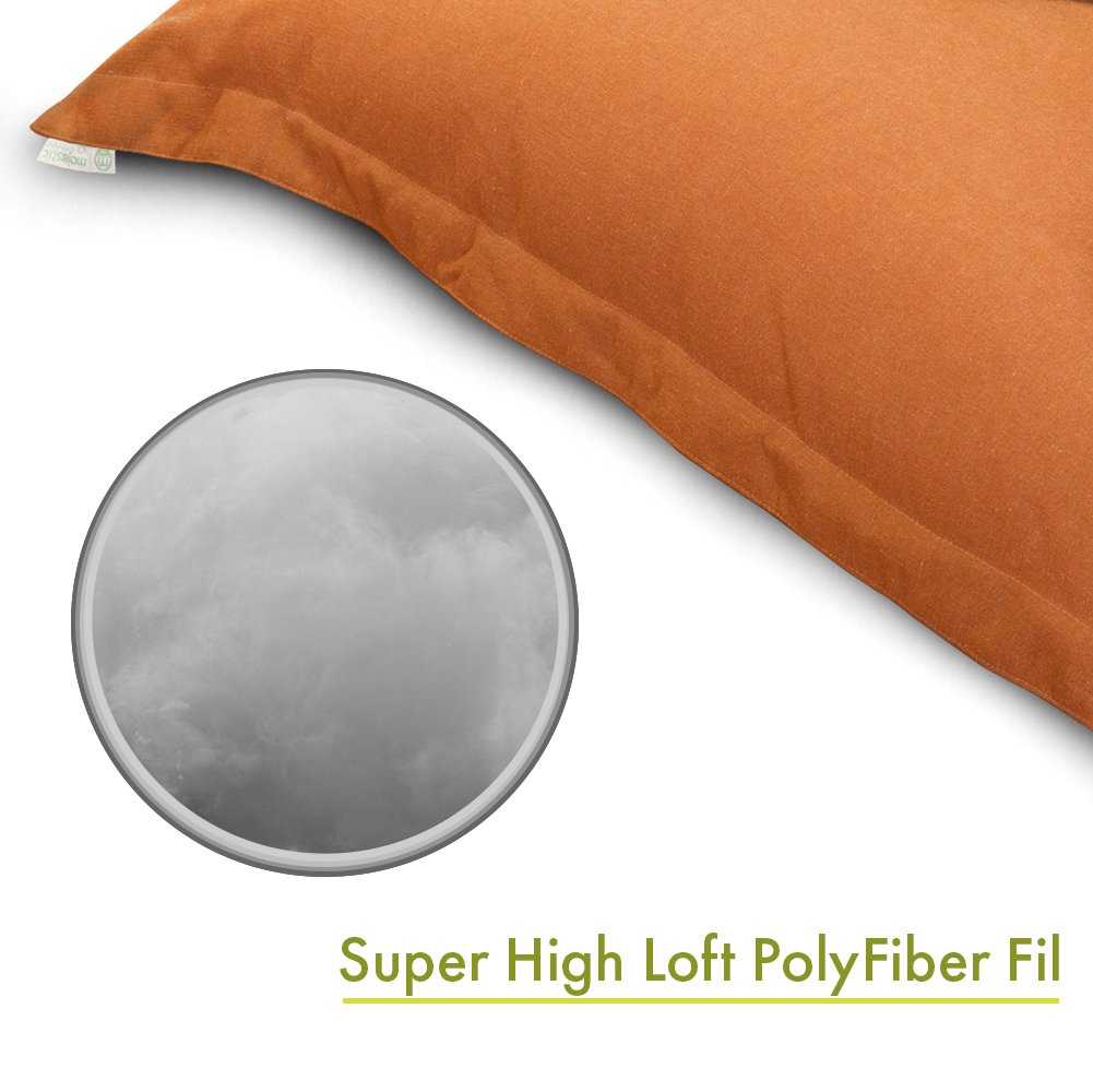 Majestic Home Goods Villa Floor Pillow - Soft & Comfortable Orange Floor Cushion for Living Room, Bedroom, Yoga & Meditation - Perfect for Lounging, Reading & Relaxing