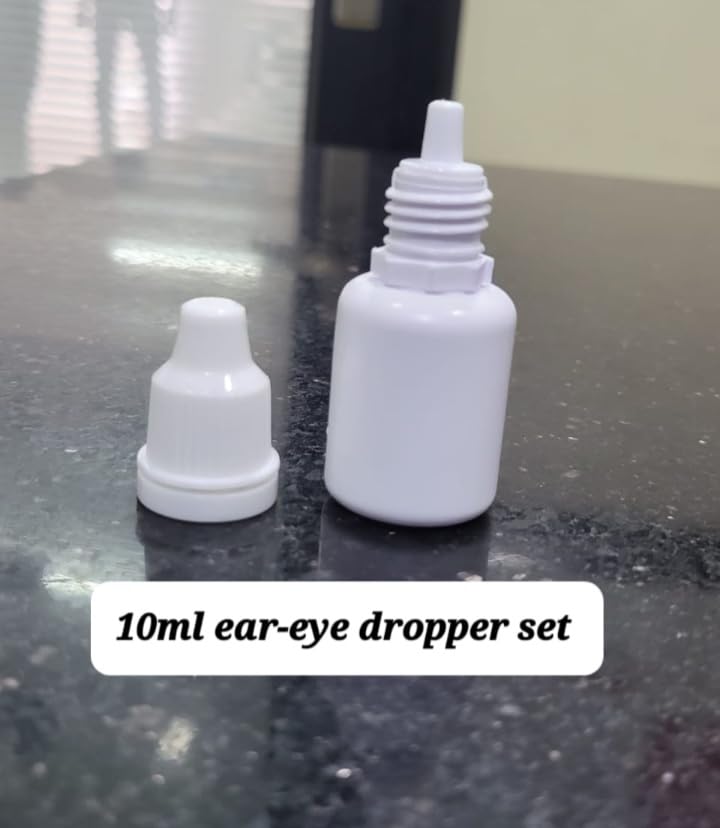 10ml Milky Empty Eye/Ear Drop Bottles - Pack of 72 | Refillable Plastic Dropper Bottles for Essential Oils, Medications & DIY Beauty Products | Perfect for Travel, Home & Professional Use