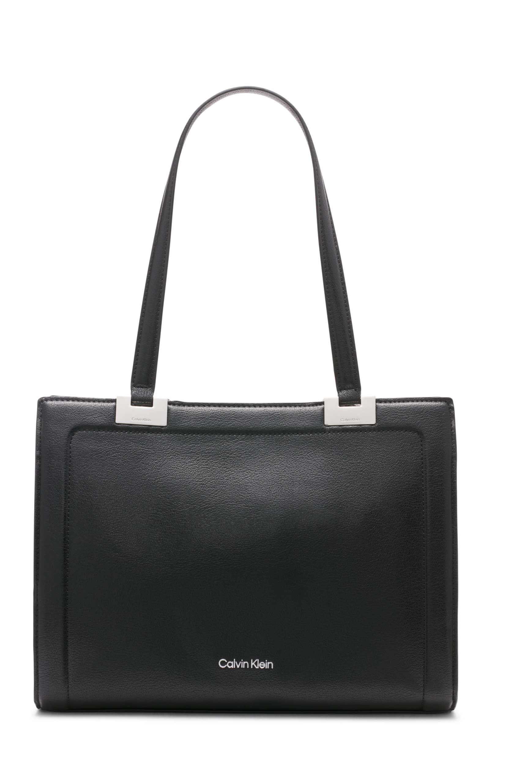 Calvin Klein Palm Triple Compartment Organizational Tote Bag - Stylish Work & Travel Laptop Tote for Women | Perfect for Office, Commute & Business Trips