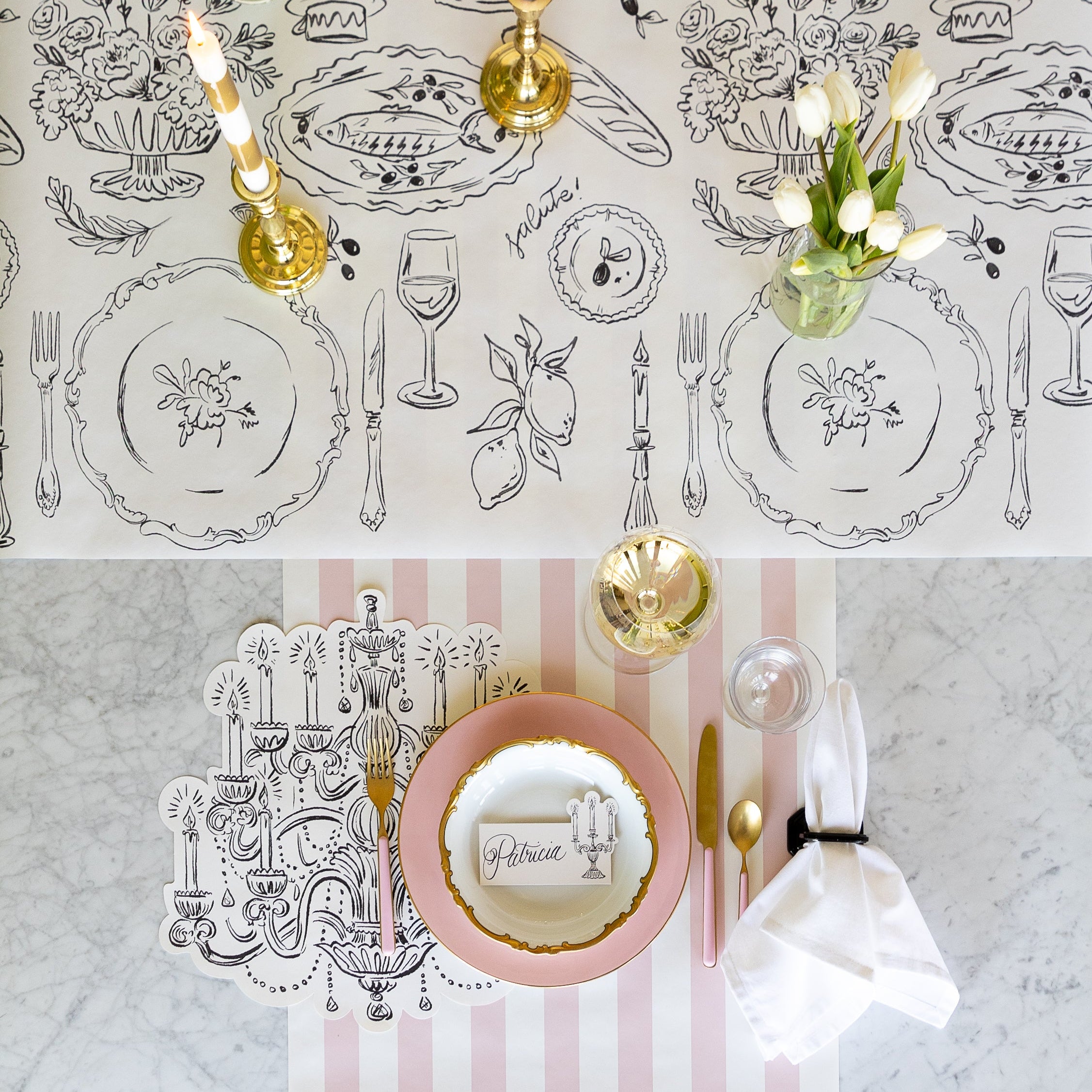 Elegant Die-Cut Chandelier Placemats Set of 4 - Decorative Table Mats for Dining Room, Wedding, Party & Home Decor - Premium Quality Place Settings for Formal Dinner & Holiday Gatherings