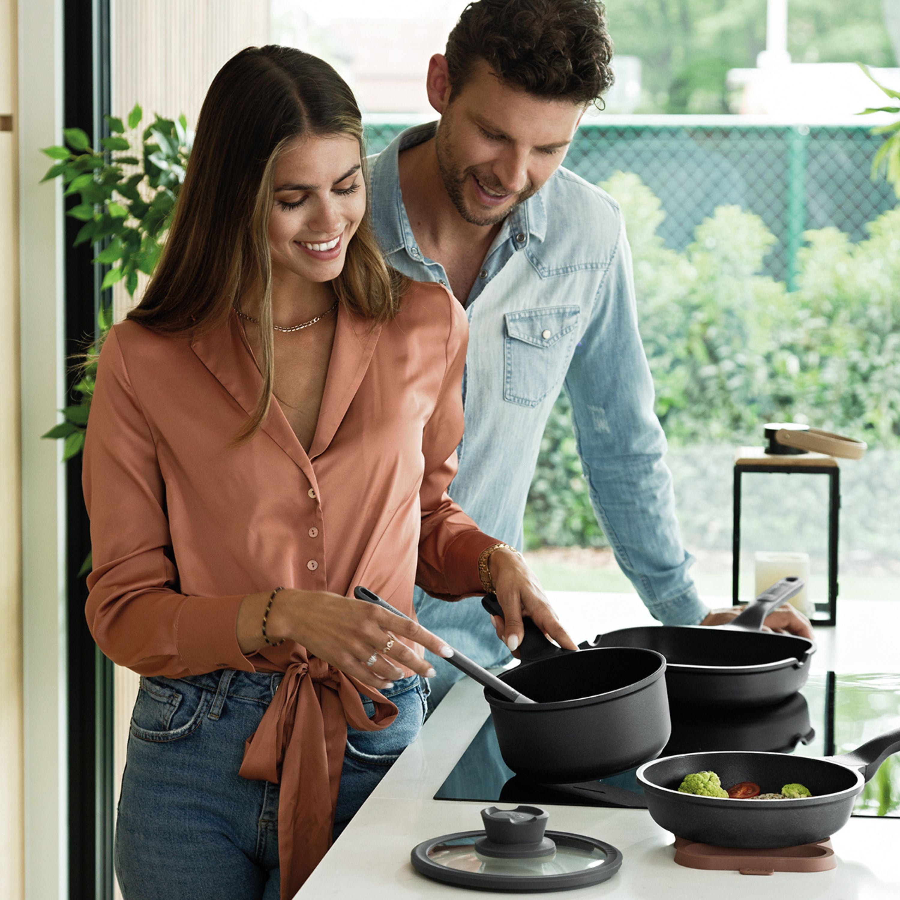 BergHOFF Leo Stone+ Nonstick Ceramic Aluminum Fry Pan 8 Inch - Eco-Friendly Recycled Cookware for Healthy Cooking | Perfect for Sautéing, Frying & Omelets