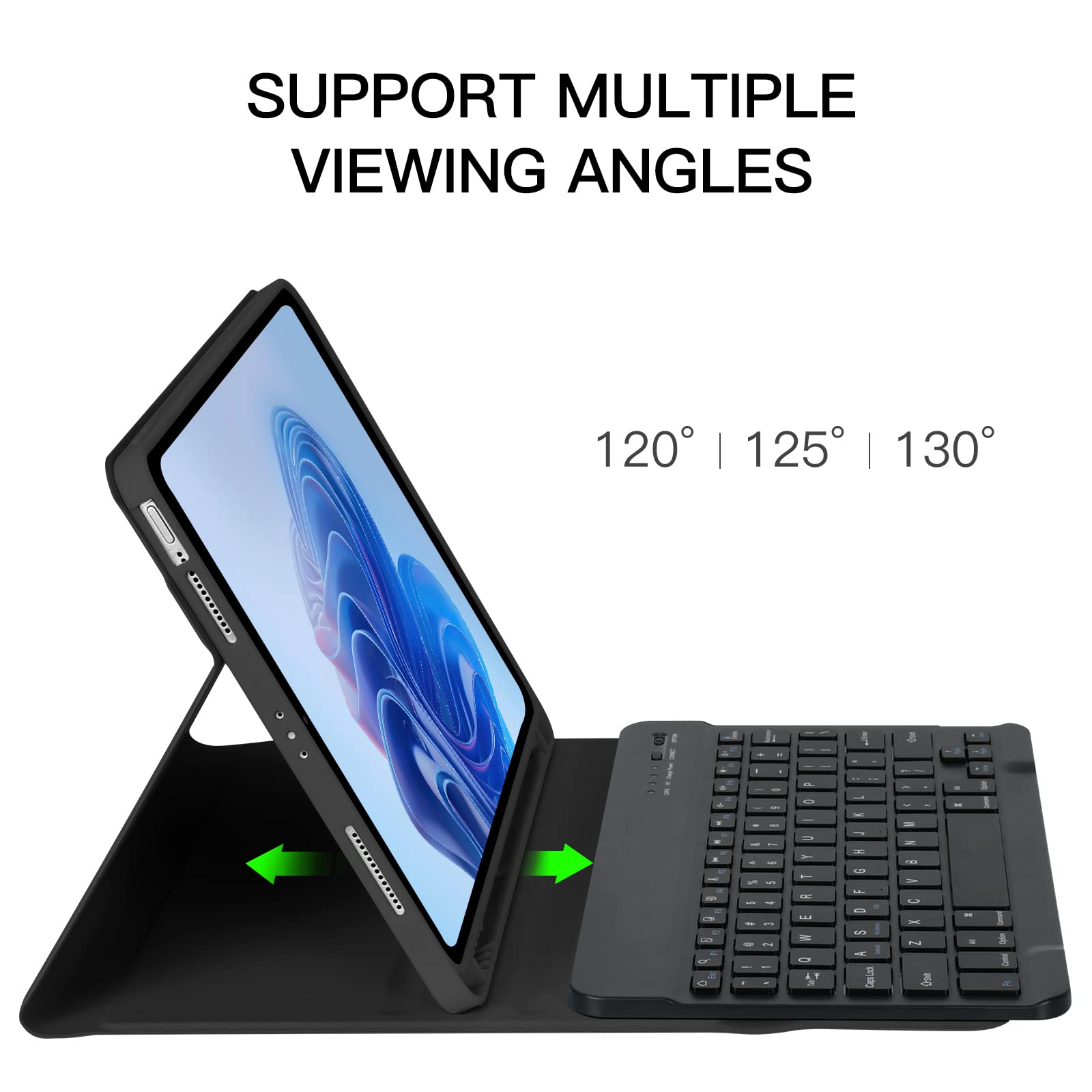 BQSS Wireless Keyboard Case for iPad Air 11 Inch (M2) 2024 & iPad Air 10.9 Inch 5th/4th Gen - Detachable Bluetooth Keyboard with Pencil Holder for iPad Air 4th 2020 & iPad Pro 1st Gen (Black) | Perfect for Work, Study & Travel