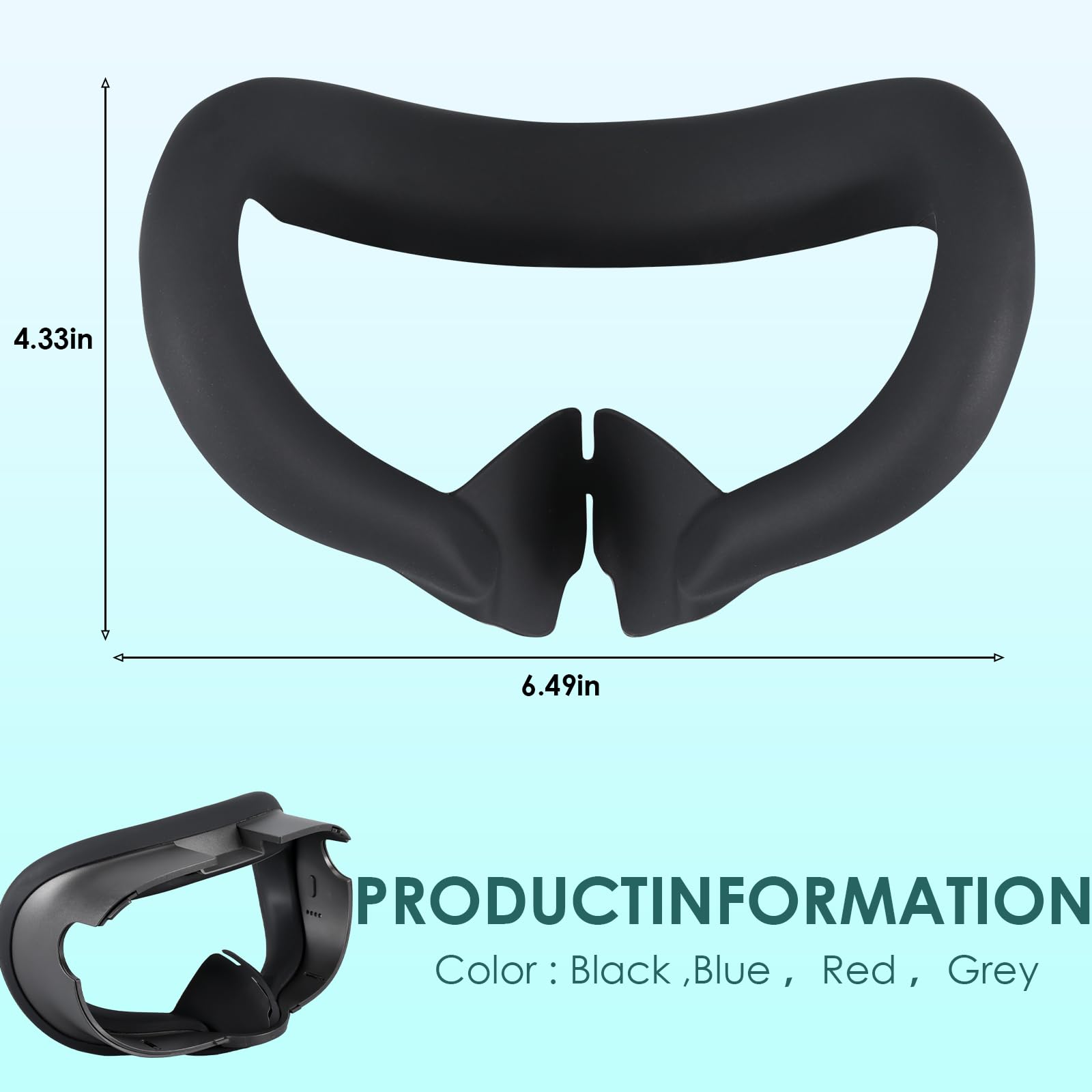 Premium VR Silicone Face Pad for Meta/Oculus Quest 3 - Sweatproof & Washable Face Cover, Lightproof Cushion Replacement Accessory - Perfect for Gaming, Fitness VR & Extended Play Sessions