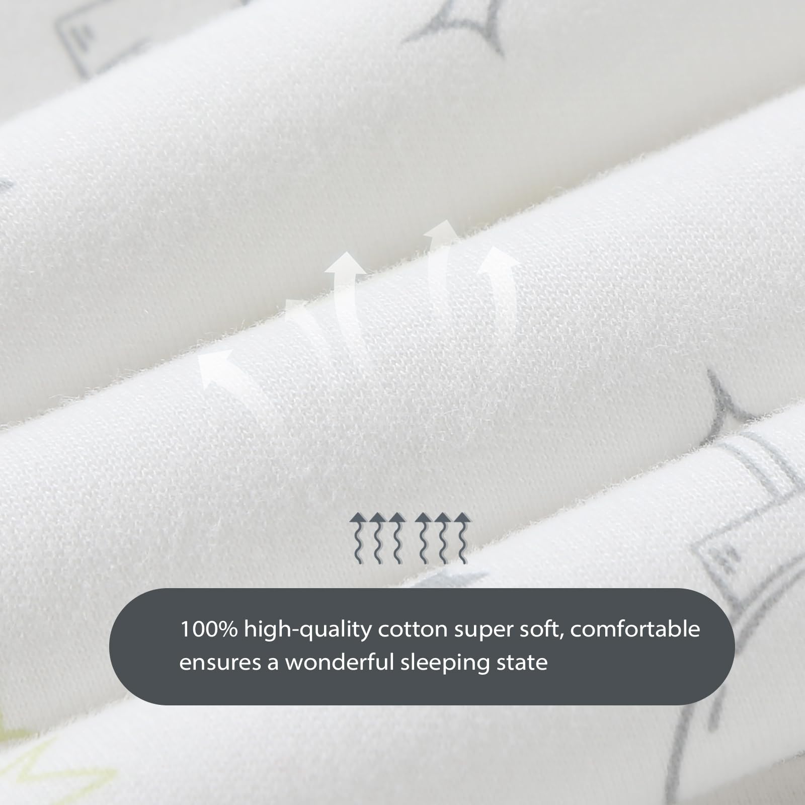Mosebears 2.5 TOG Baby Sleep Sack - Winter Wearable Blanket with 2-Way Zipper, Soft Cotton Unisex Sleeping Bag for Newborns 0-6 Months (White Cloud) - Perfect for Nursery, Daycare & Travel