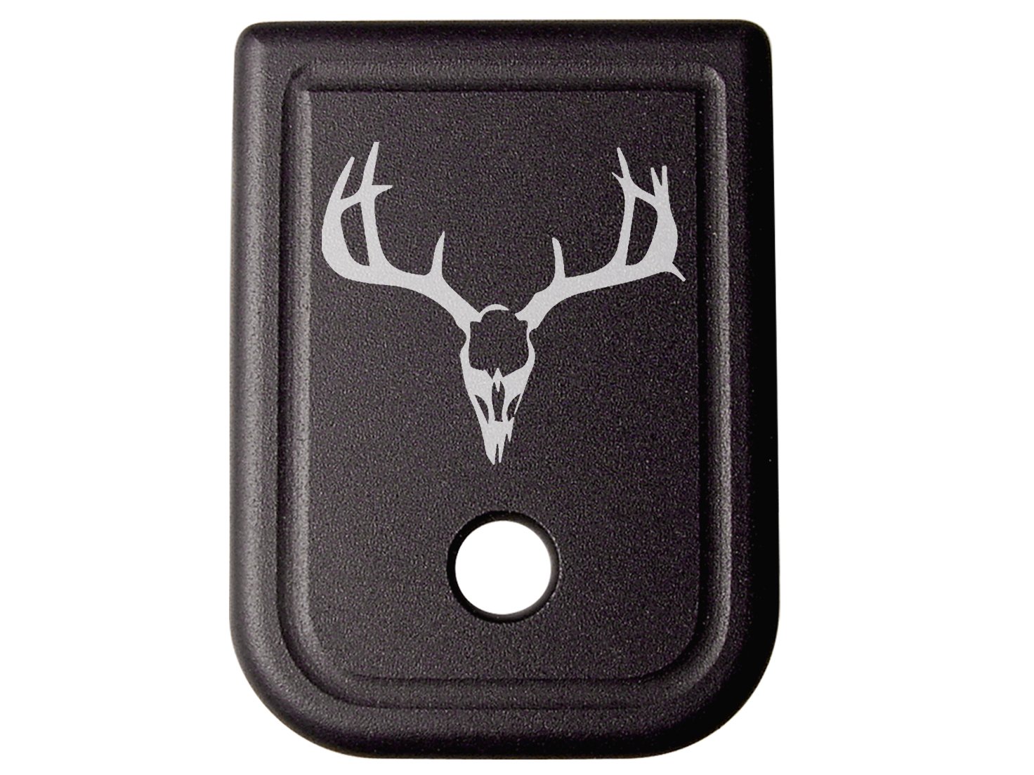 NDZ Black Deer Skull Magazine Base Plate for Glock 9mm .357 .40 .45GAP - Enhanced Grip & Style for Shooting Range & Hunting