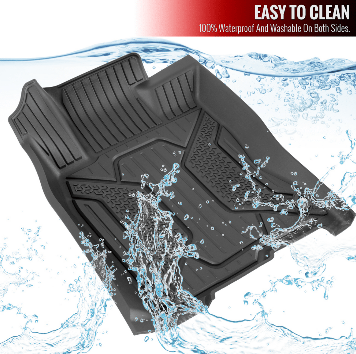 2016-2021 Honda Civic All-Weather Floor Mats - 5PC Set of TPE Injection Molded Front & Rear Floor Liners - Perfect for Daily Commuting, Road Trips & Weather Protection