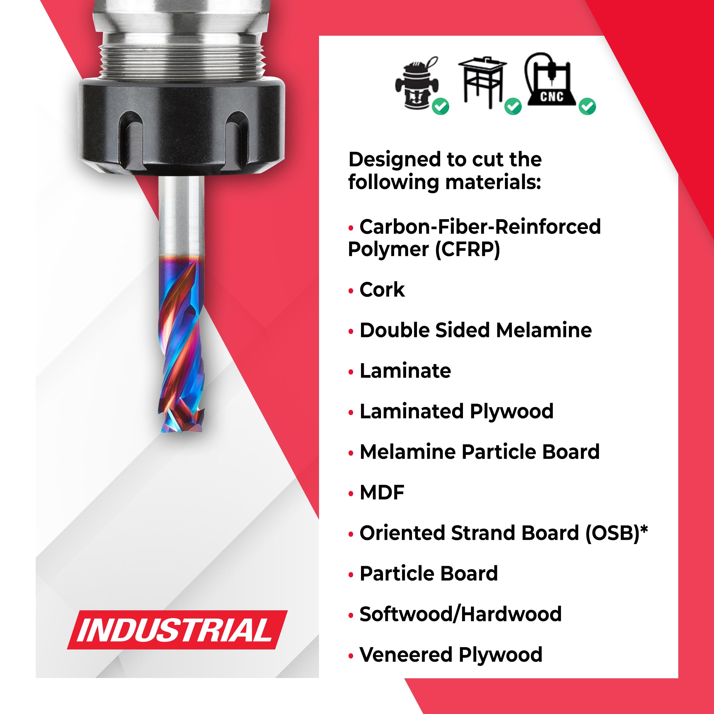Amana Tool Spektra Extreme Coated Solid Carbide CNC Router Bit - 3/8