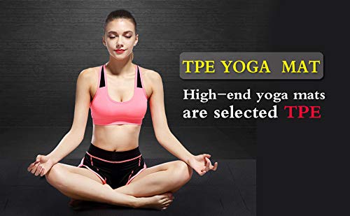 FARLAND Premium Non-Slip Yoga Mat - Eco-Friendly TPE Exercise Mat with Carrying Strap for Home & Gym, Anti-Tear Hot Pilates & Fitness Workout Mat (Green) - Perfect for Yoga, Pilates, Home Workouts and Gym Training