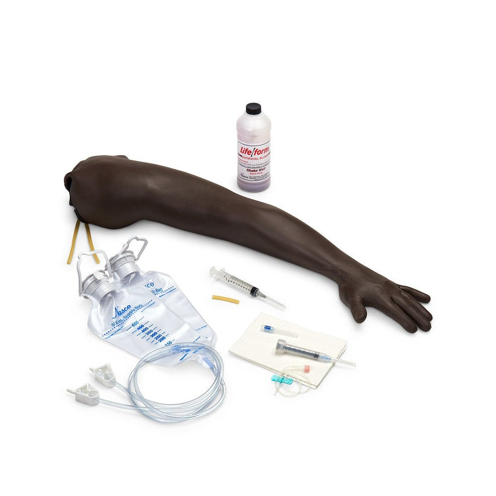 Professional Dark Skin Tone Venipuncture Training Arm for Medical Students & Nurses – IV Practice, Phlebotomy & Blood Draw Simulation