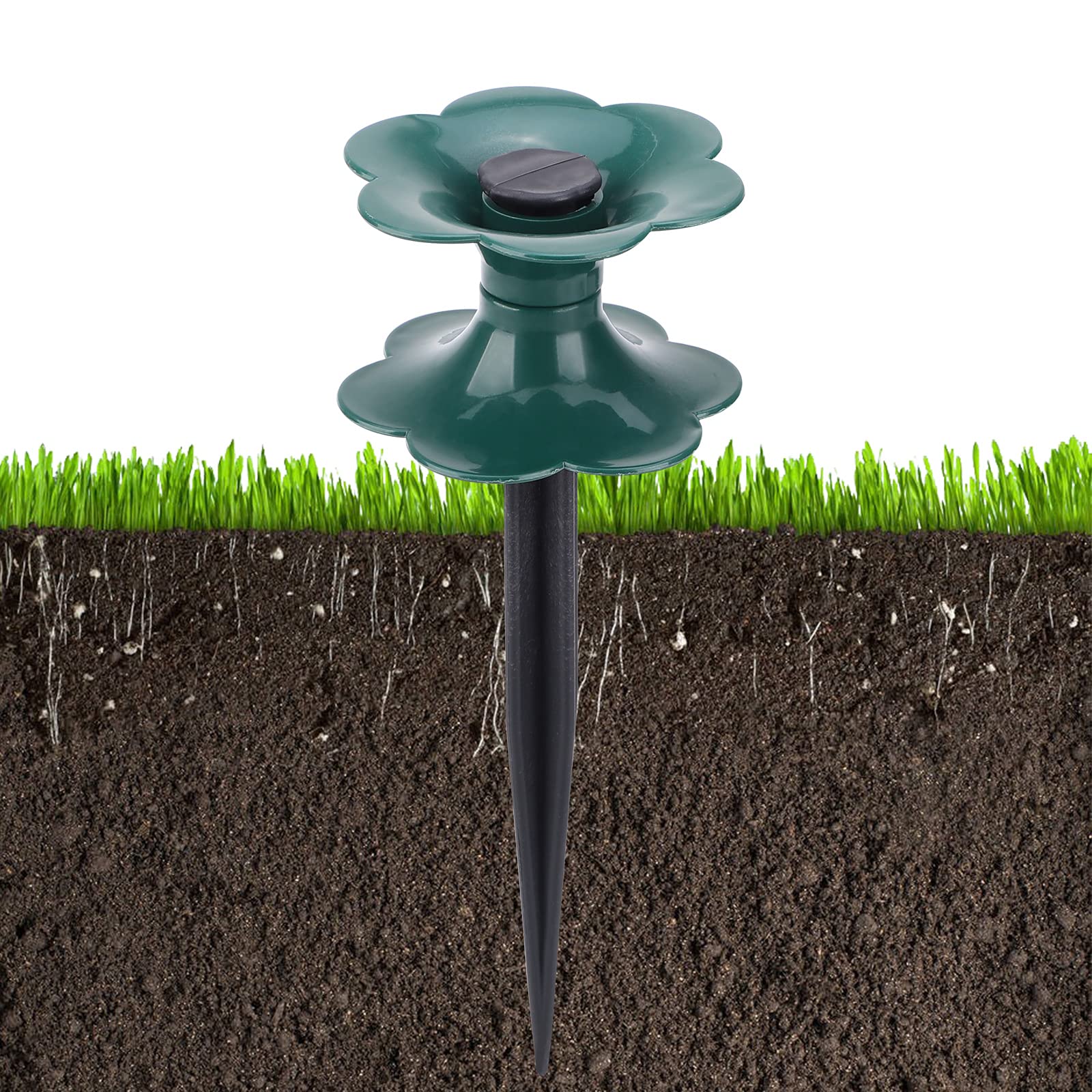 6 Pack Garden Hose Guide Spikes - Heavy Duty Plastic Hose Holder Stakes for Plant Protection, Yard & Garden - Perfect for Securing Water Hoses Around Trees, Flower Beds & Landscaping Areas