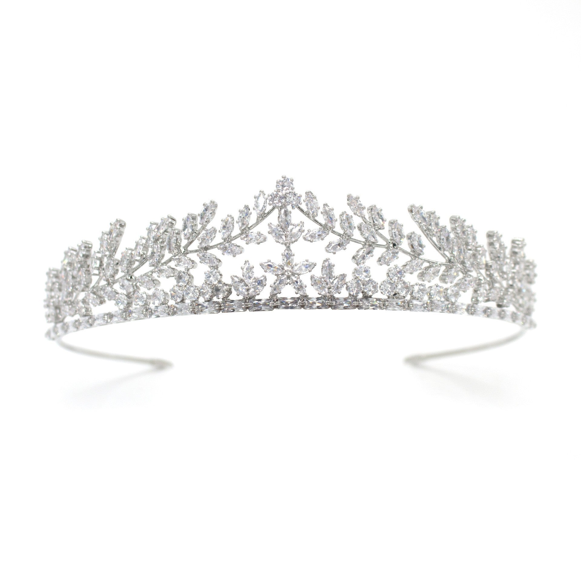 Luxury Bridal Silver & Gold Hair Zircon Tiara (GS0177) - Elegant Wedding Crown for Brides, Bridesmaids & Prom - Wholesale & Bulk Orders Available