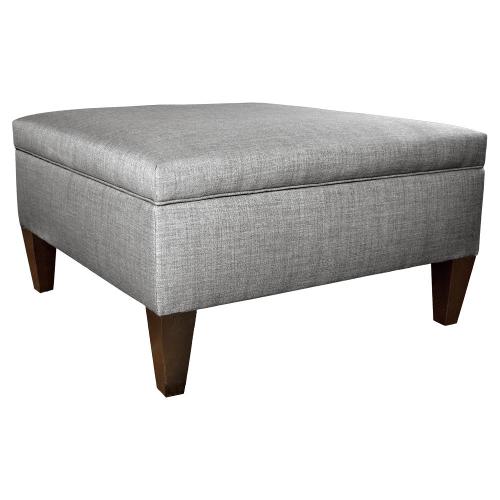 MJL Furniture Designs Manhattan Extra Large Storage Ottoman with 3 Compartments & Lift-Top - Upholstered Coffee Table Bench, Toy Box Organizer for Living Room, Bedroom, Nursery - Light Grey 34