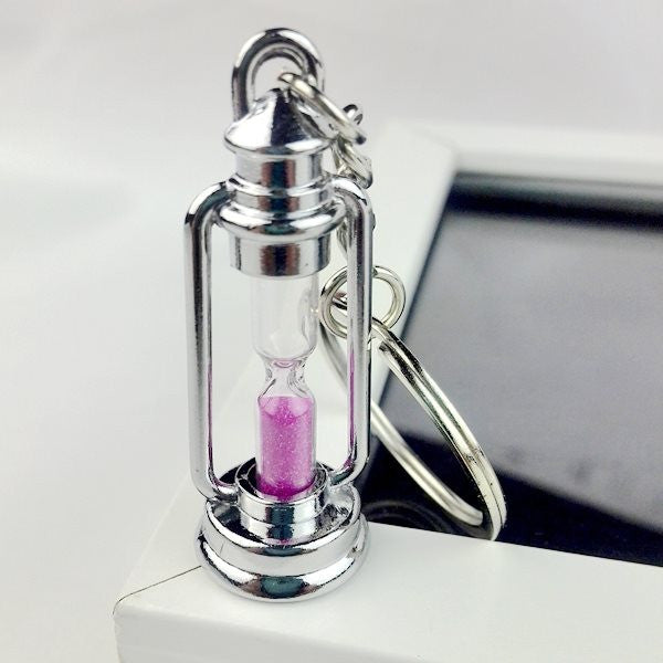 Lantern Keychain with Sand Timer - Portable Hourglass for Camping, Hiking & Outdoor Adventures
