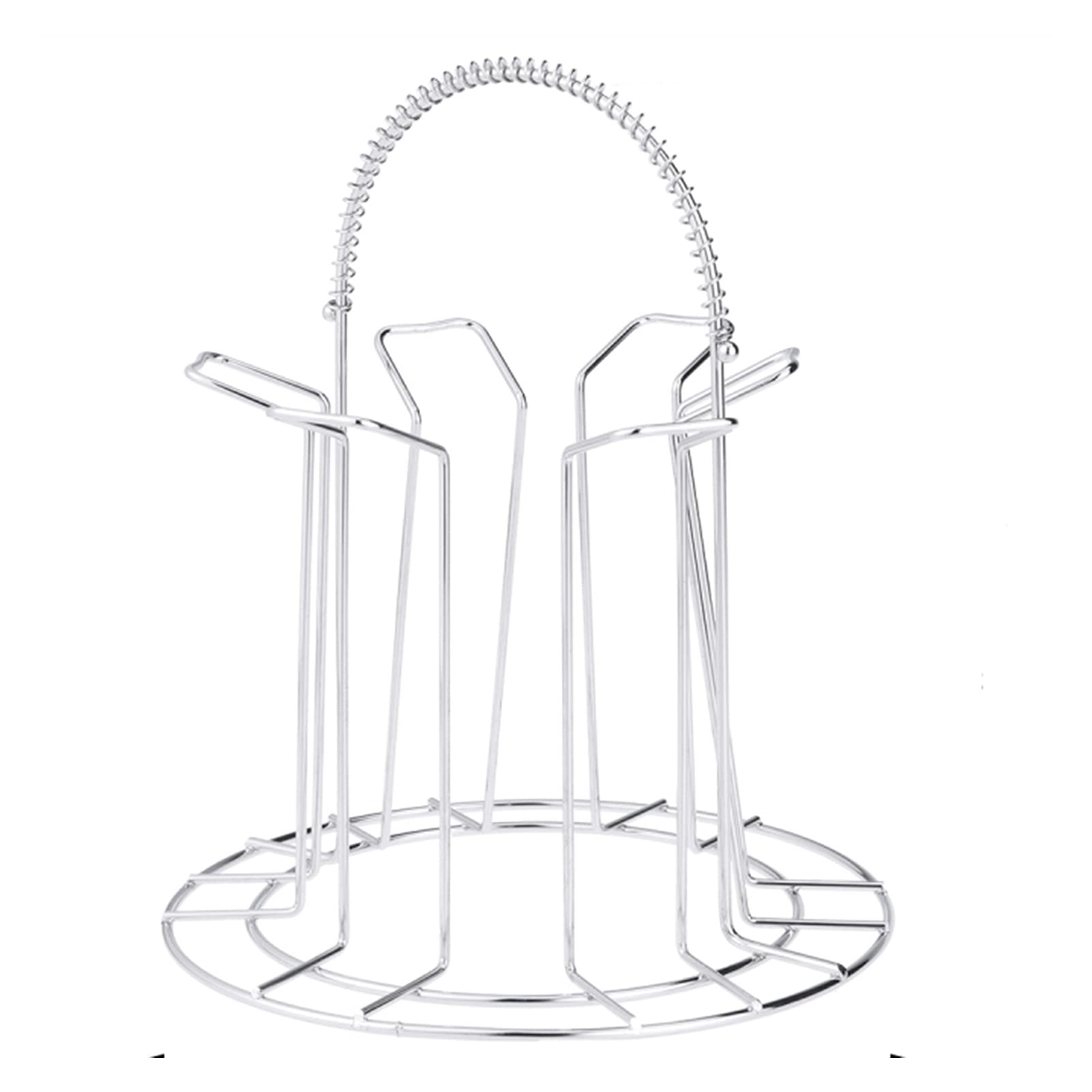 AISHANBAIHUODIAN Stainless Steel 6-Cup Mug Glass Stand Holder - Kitchen Hanging Drainer Storage Rack & Drying Shelf - Perfect for Home, Office, or Restaurant Use