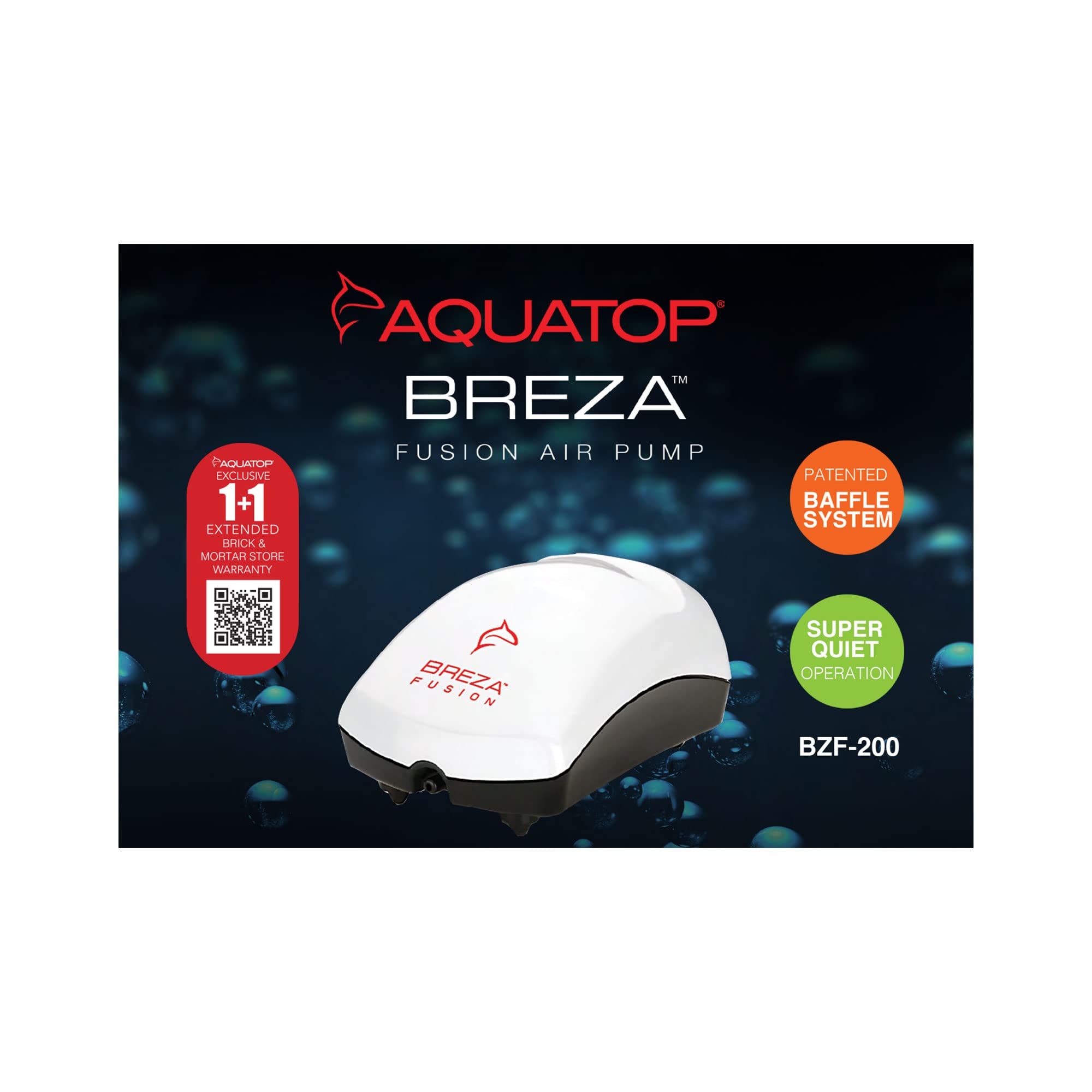 Aquatop Breza Fusion Aquarium Air Pump - Quiet Oxygen Pump for Fish Tanks, Aquariums & Hydroponics - Perfect for Home, Office & Pet Stores