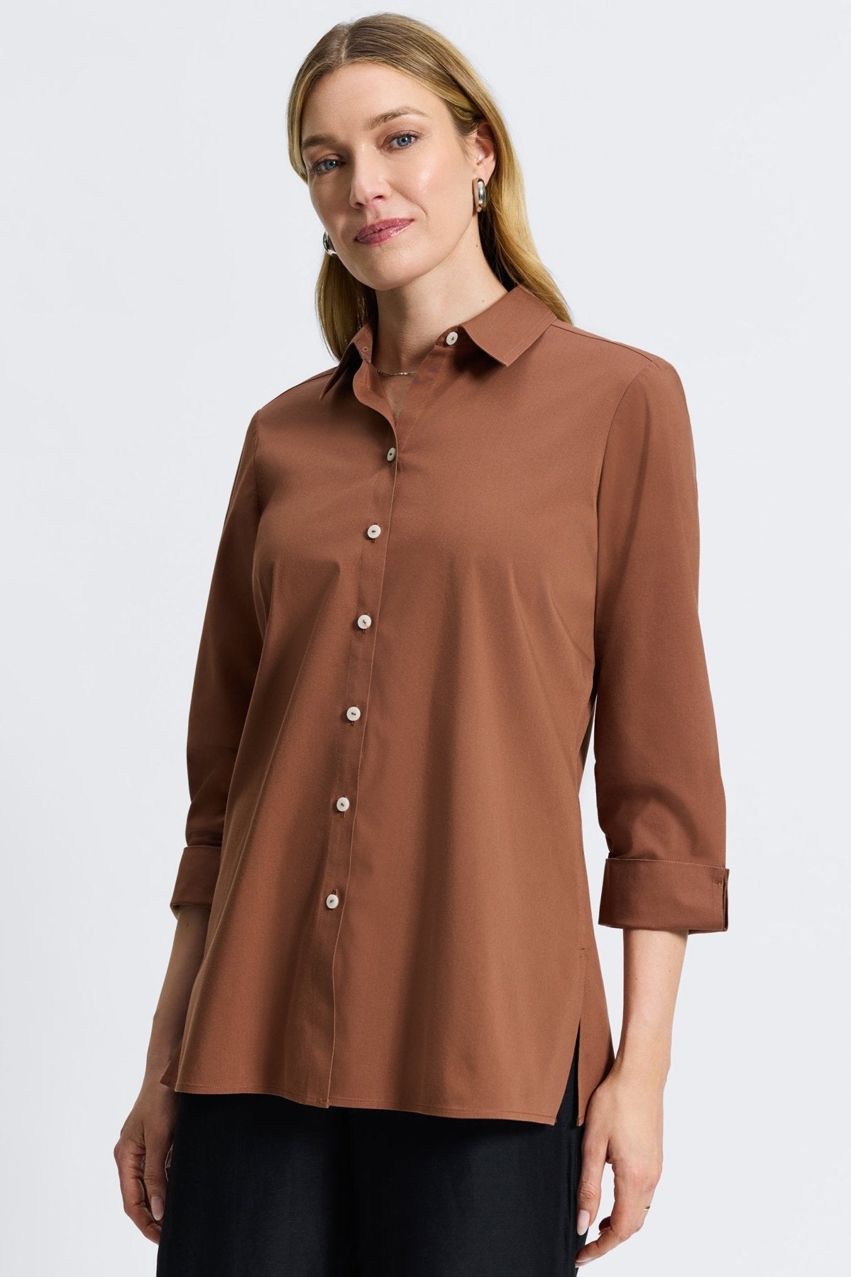 Evelyn Wrinkle-Free Stretch 3/4 Sleeve Blouse for Women - Comfortable Office & Casual Wear