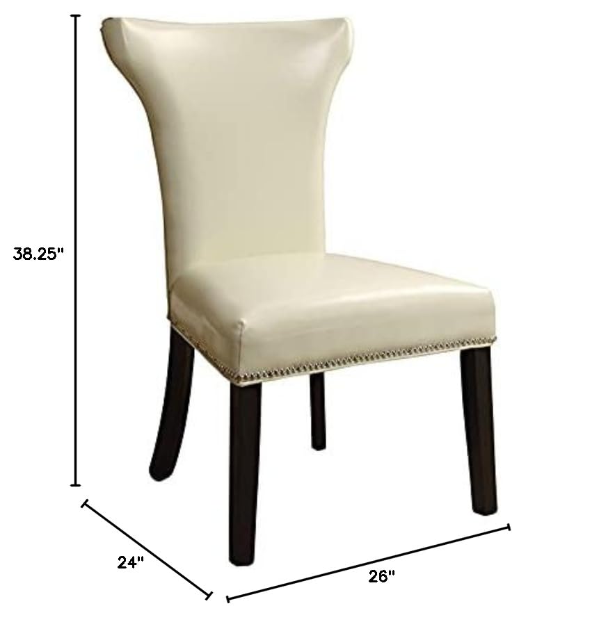 Furniture of America Eva Pewter Dining Chair - White Modern Upholstered Seat for Kitchen, Dining Room & Office - Comfortable & Stylish Home Furniture