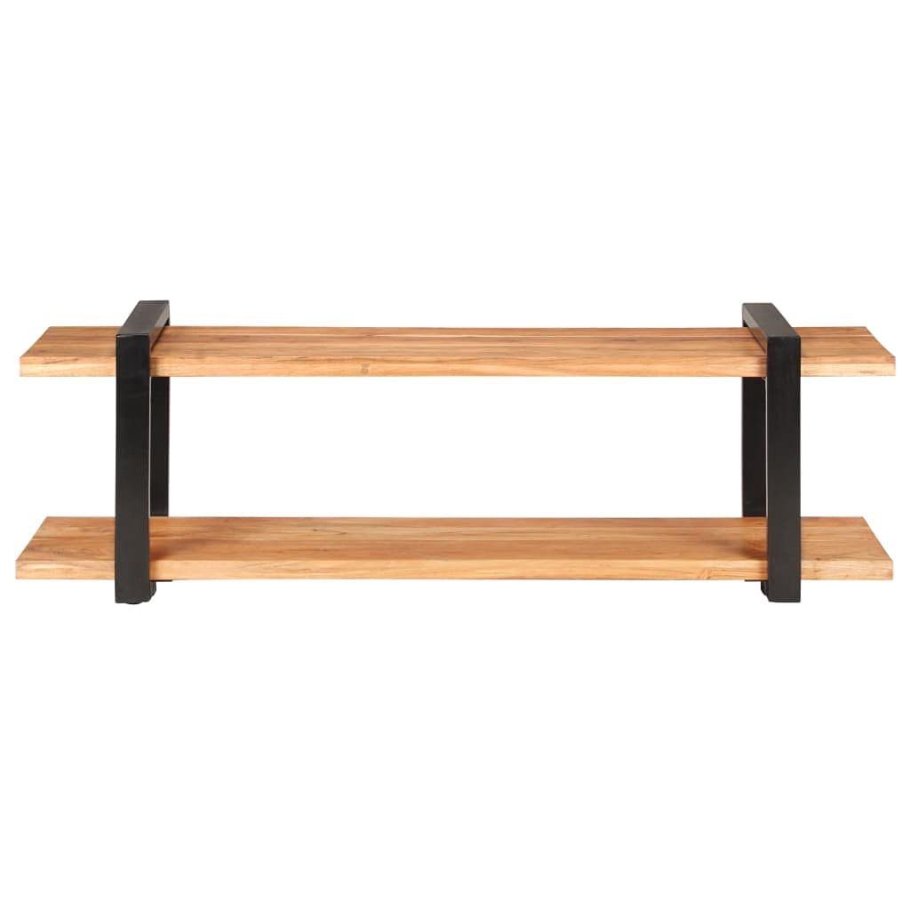Industrial Style Solid Acacia Wood TV Stand with Storage - 51.2