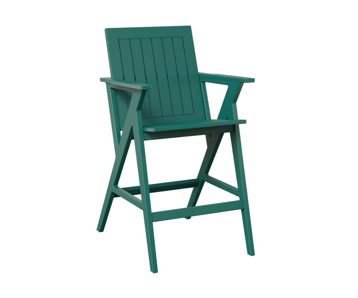 Berlin Gardens Kinsley Bar Arm Chair - Outdoor Patio Dining Chair with Weather-Resistant Finish for Restaurants, Bars, and Backyard Entertaining