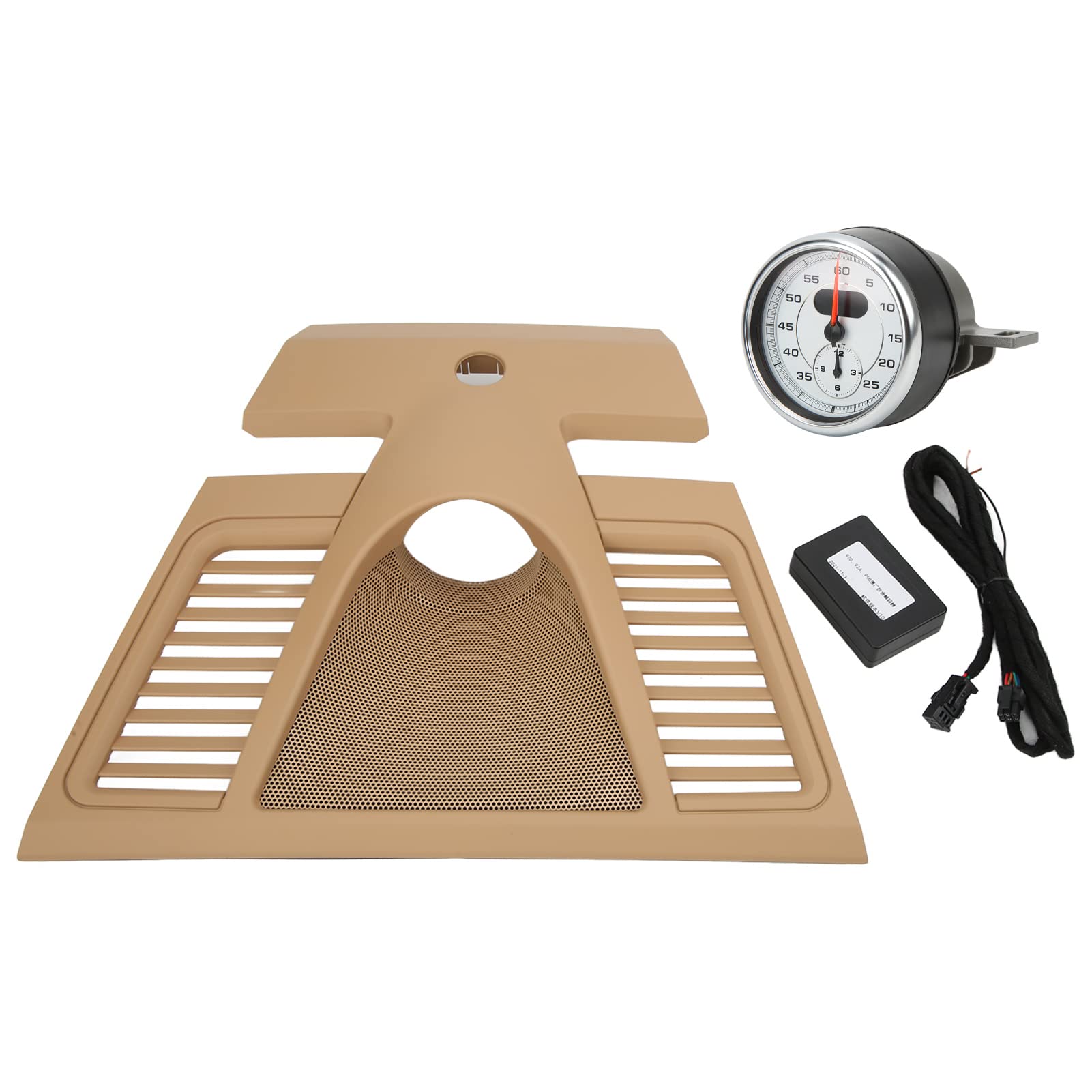 Aramox Dashboard Panel Trim Fit for Pan - Beige Instrument Panel Cover Replacement 970 552 151 01 6W0 - Perfect for VW Golf Jetta Passat Dash Repair & Customization (White Stopwatch Included)
