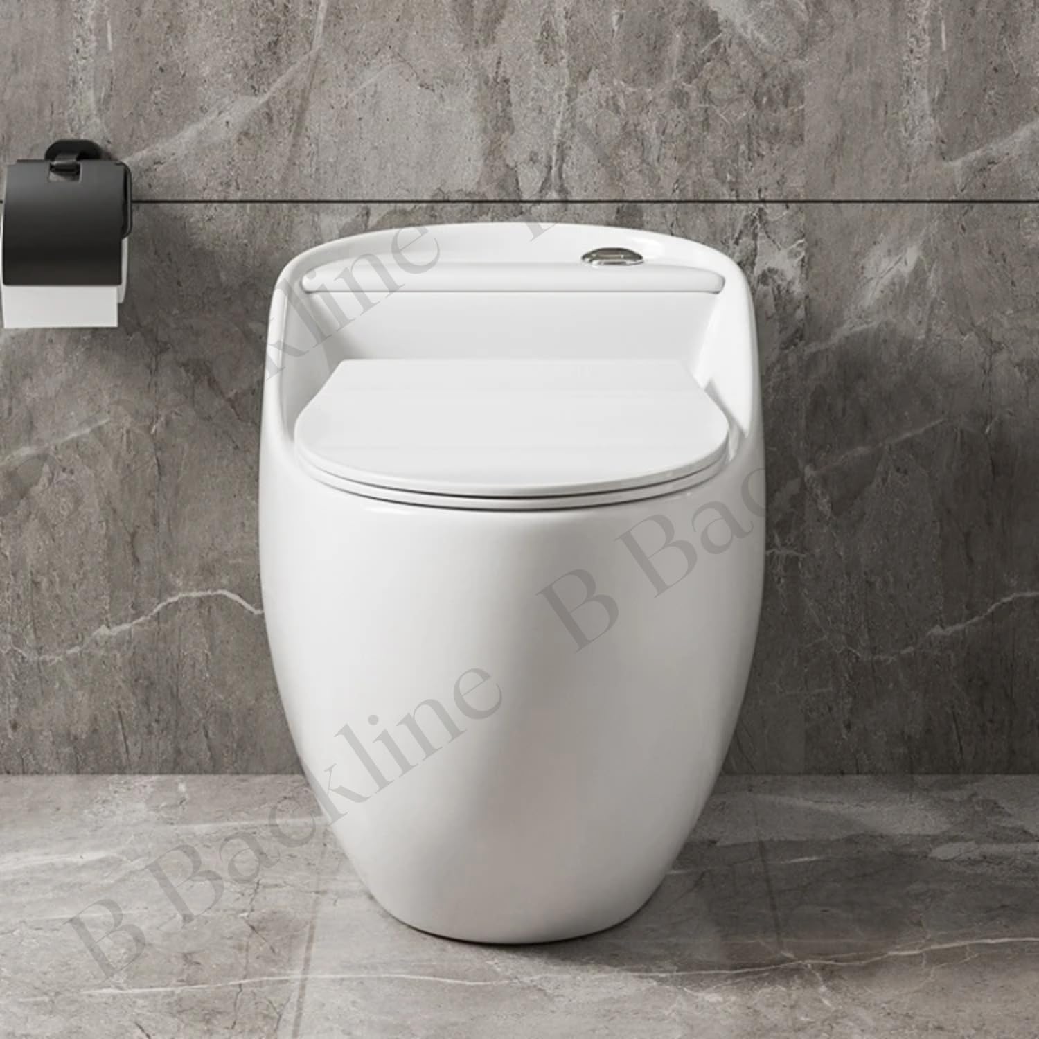Premium B Backline Ceramic One-Piece Siphonic Western Toilet with Soft Close Seat - 9