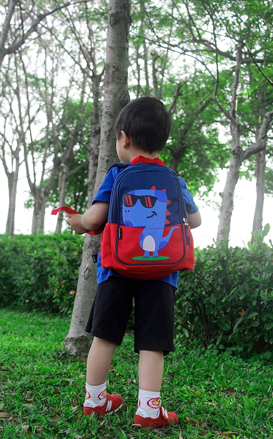 Dinosaur Kids Backpack - Waterproof School Bookbag for Boys & Girls (Red) - Perfect for School & Travel