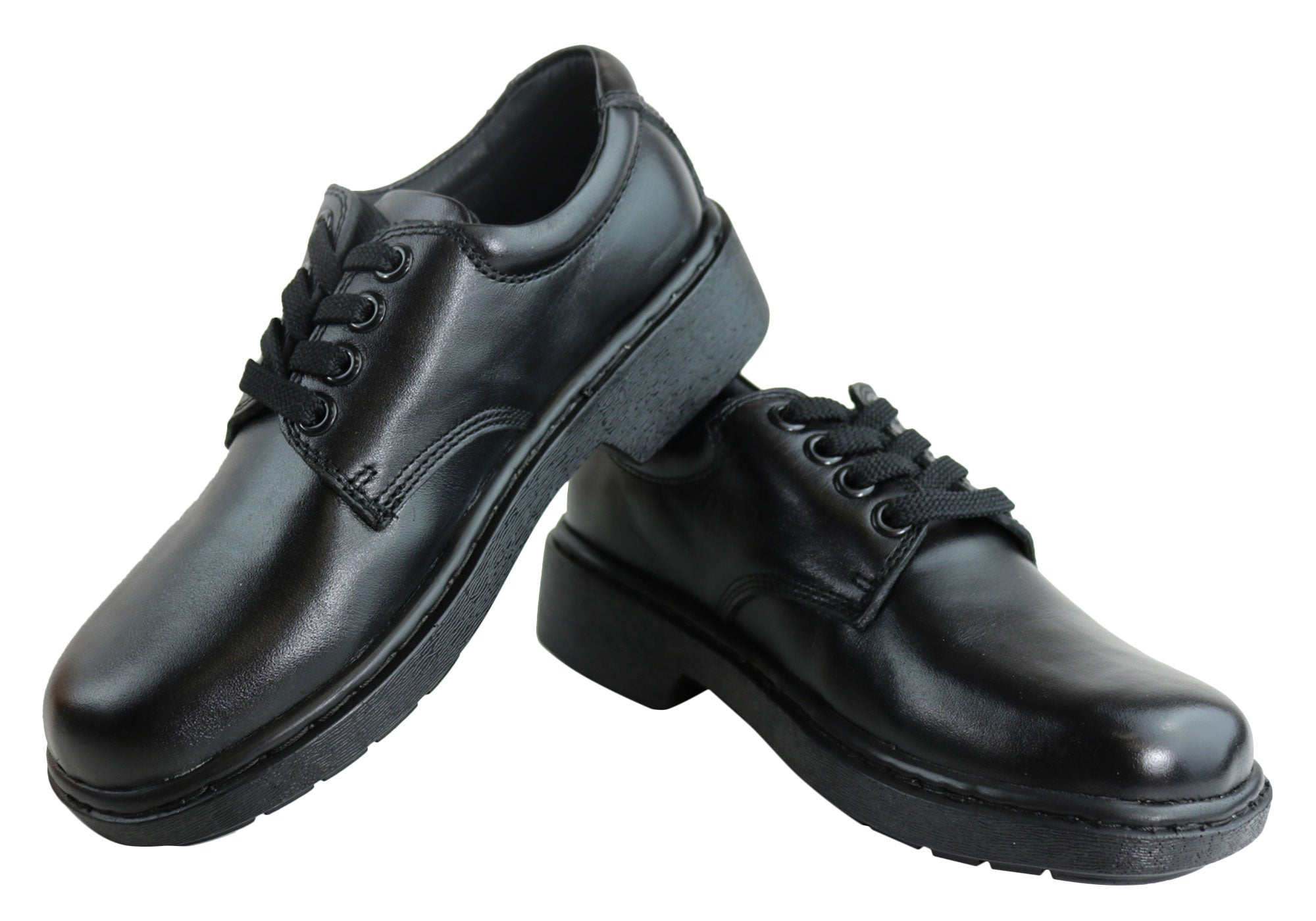 Adam Junior Kids Comfortable Leather Lace-Up School Shoes for Boys & Girls - Perfect for Classroom, Playground & Daily Wear