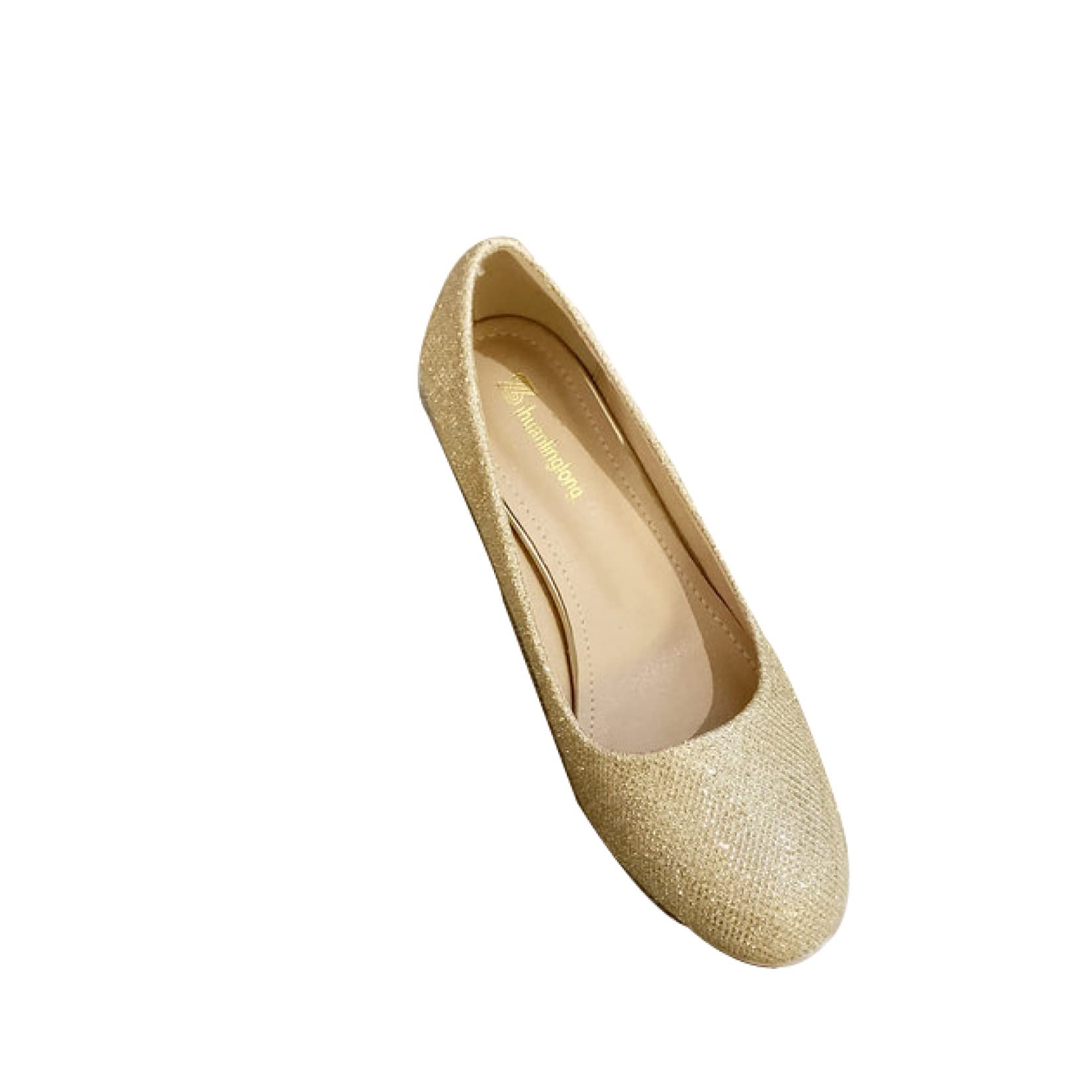 Elegant Women's Slip On Pump Shoes - Breathable Sequins Closed Toe Wedding Dress Shoes with Chunky Block Mid Heel | Perfect for Bridal Parties, Prom, Evening Events & Formal Occasions