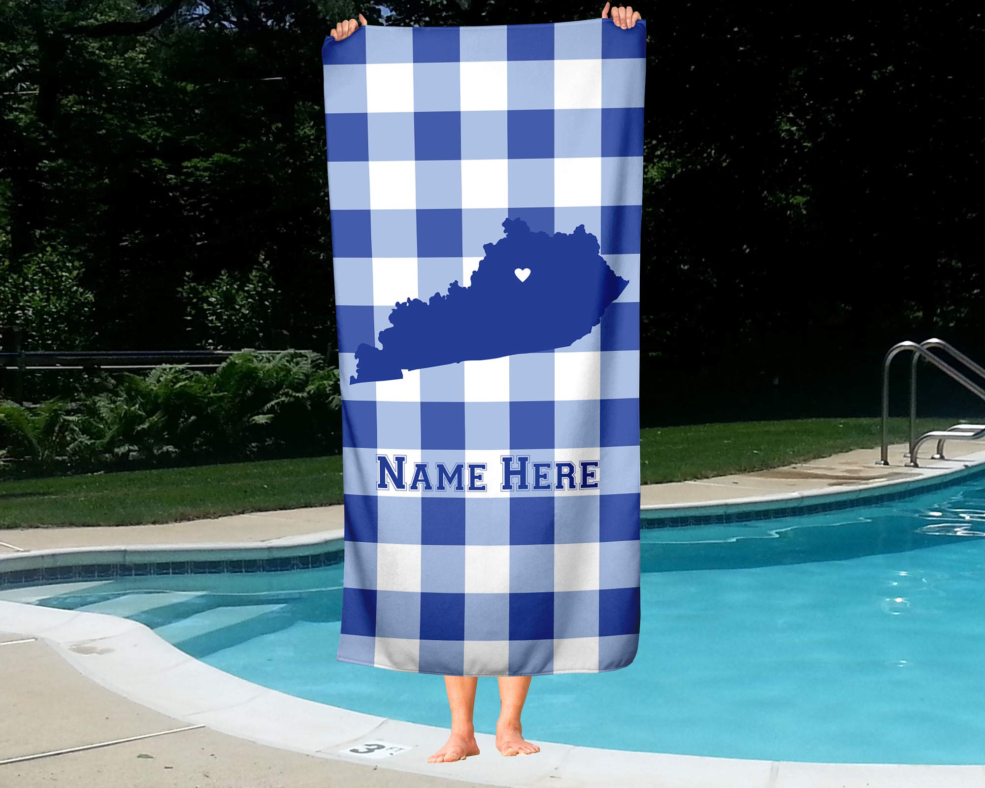 Custom Lexington Kentucky State Pride Beach & Bath Towel - Personalized Medium & Large Towels for Adults & Kids - Perfect for College Football & Basketball Fans, Beach Trips, Pool Parties & Home Decor