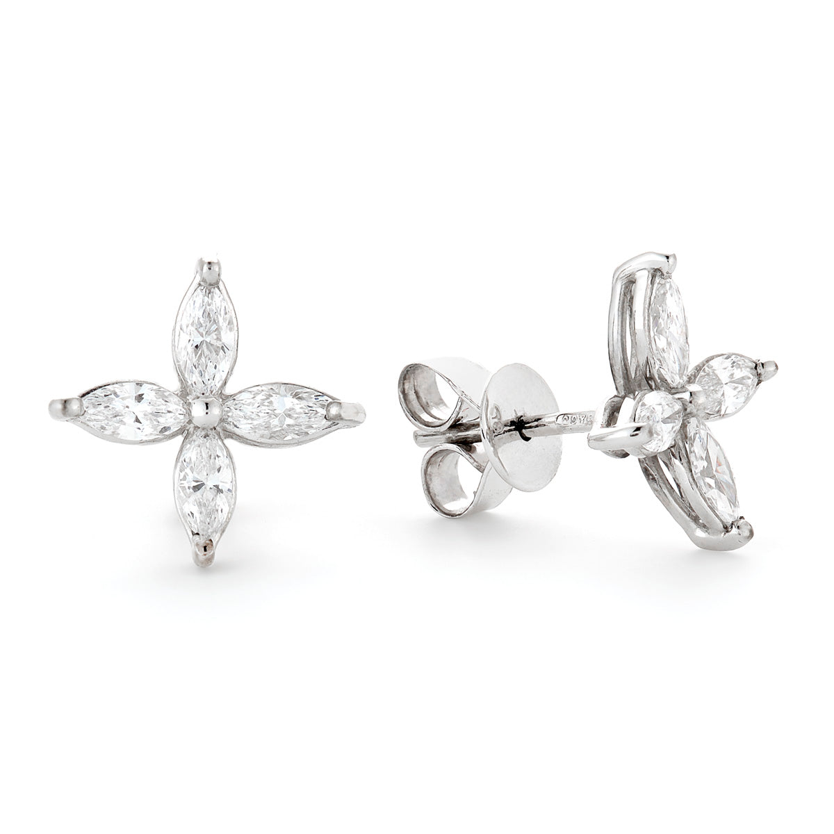 Marquise Flower Stud Earrings for Women - Elegant Floral Design Jewelry Gift for Her | Perfect for Weddings, Parties & Everyday Wear