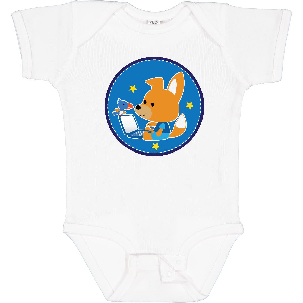 Inktastic Fox and Computer Graphic Boys Baby Bodysuit - Cute Animal Print Onesie for Infants & Toddlers - Perfect for Playtime, Daycare & Family Photos