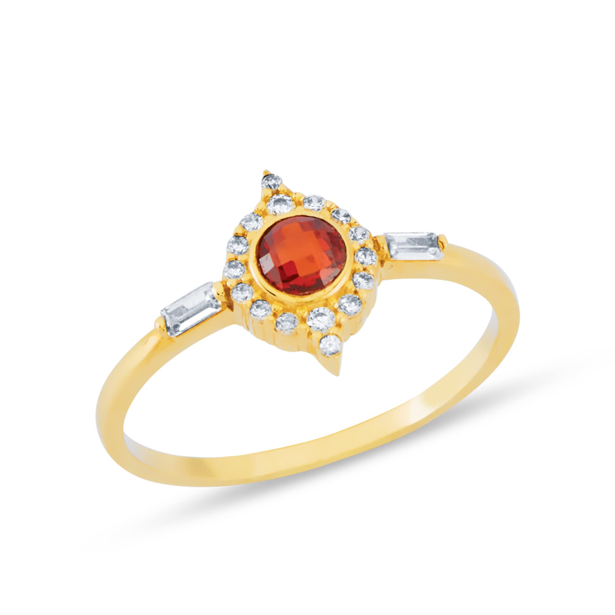 14K Solid Gold Stackable Rings for Women - Round & Baguette Cut Cubic Zirconia Rings in Yellow/White/Rose Gold | Dainty Stacking Rings | Fine Jewelry Gifts for Her | Perfect for Everyday Wear, Special Occasions & Layering (Size 4.5-12)
