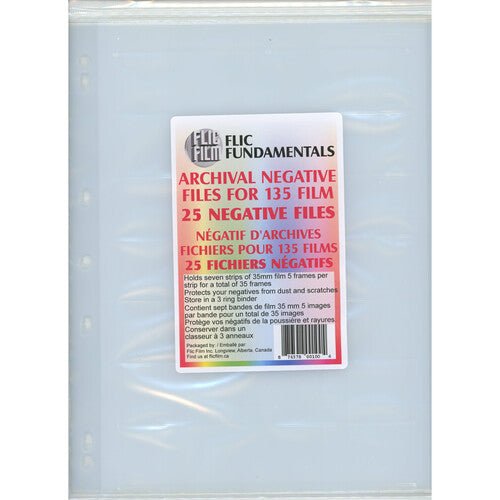 Flic Film Negative Sleeves for 135 Film - Archival Safe Plastic Storage for 35mm Film Strips | Perfect for Photographers, Film Scanners & Darkroom Organization