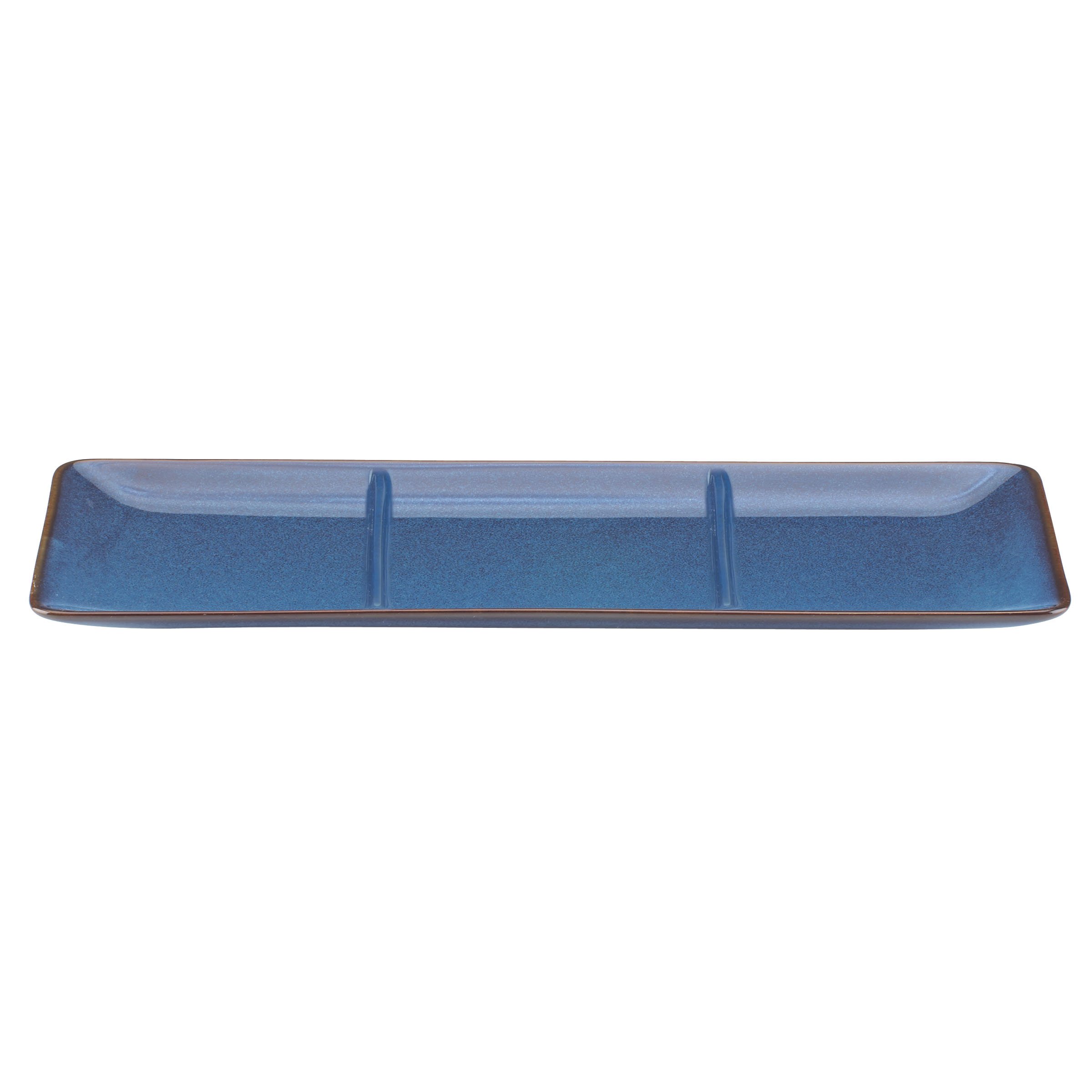 Authentic Mexican Divided Serving Tray by Rick Bayless - Premium Blue Melamine Platter for Tacos, Nachos & Party Appetizers | Perfect for Cinco de Mayo, Family Gatherings & Mexican-Themed Dinners