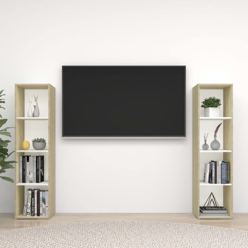 Modern TV Stand with Storage Shelves - 56.1