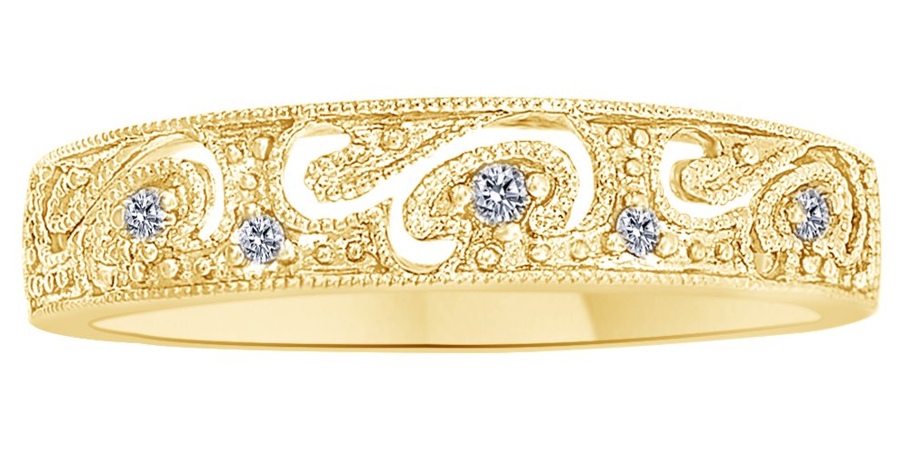 10K Solid Gold White Natural Diamond Accent Fashion Ring for Women - Elegant Everyday Jewelry & Special Occasion Gift