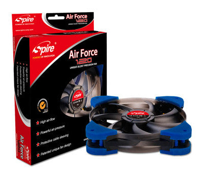 Spire Air Force 120mm x 120mm x 25mm High Performance PC Cooling Fan SP12025N7L3 - Perfect for Gaming Rigs, Workstations, and Computer Case Cooling