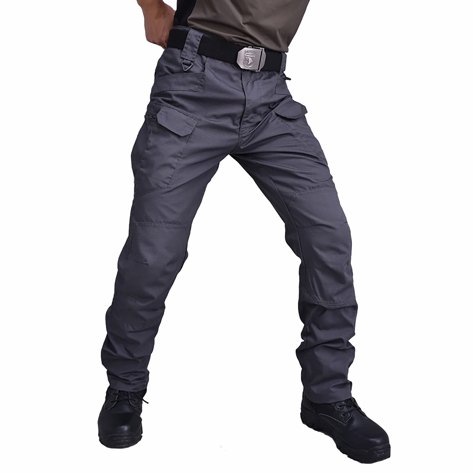 GoodLock(TM) Men's Outdoor Multi-Pocket Cargo Pants - Durable Workwear Trousers for Hiking, Camping & Construction | Water-Resistant & Wear-Resistant Tactical Pants for Fall Season