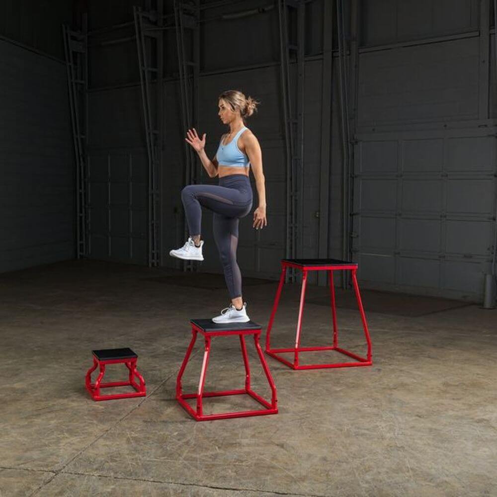 Body Solid Tools BSTPBS Adjustable Plyo Box Set for CrossFit, Home Gym & Functional Training - Jump Box for Plyometrics, Cardio & Strength Workouts