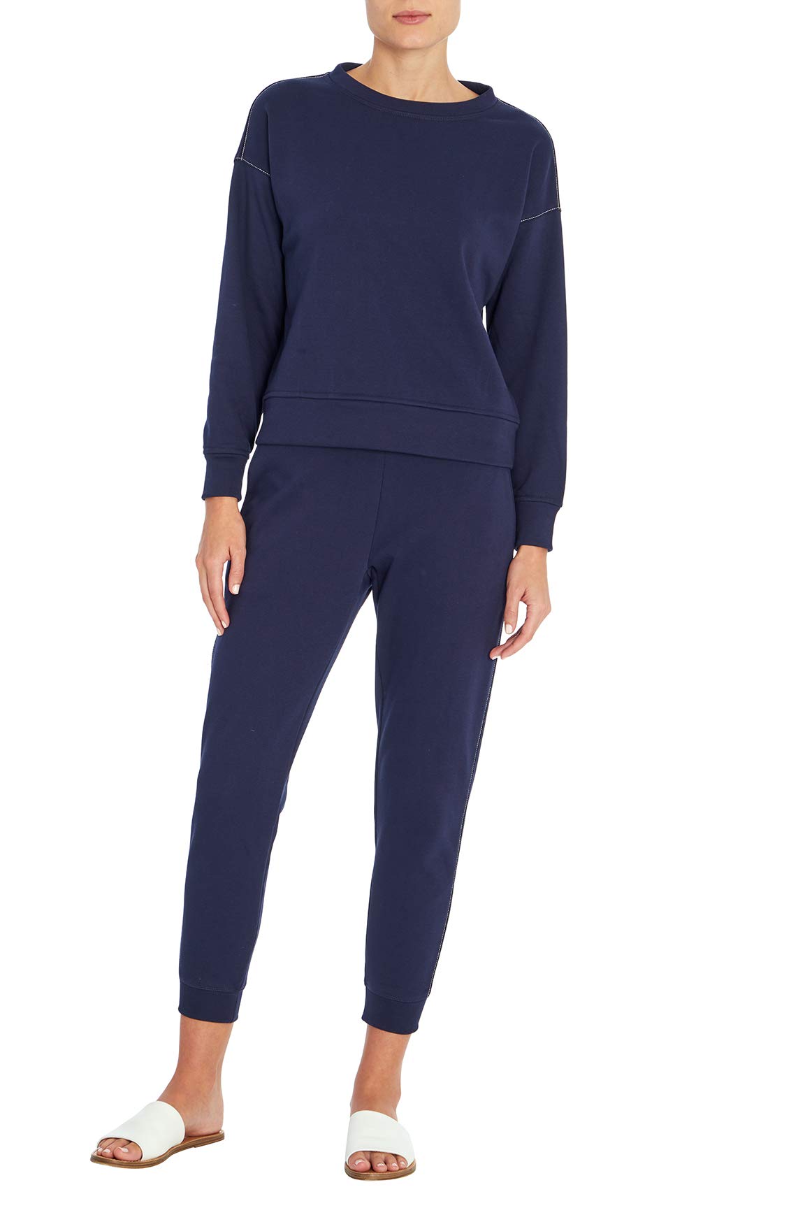 Three Dots Women's Boxy Pullover Sweatshirt - Soft Casual Oversized Crewneck Sweatshirt for Women | Perfect for Lounge, Travel & Everyday Wear