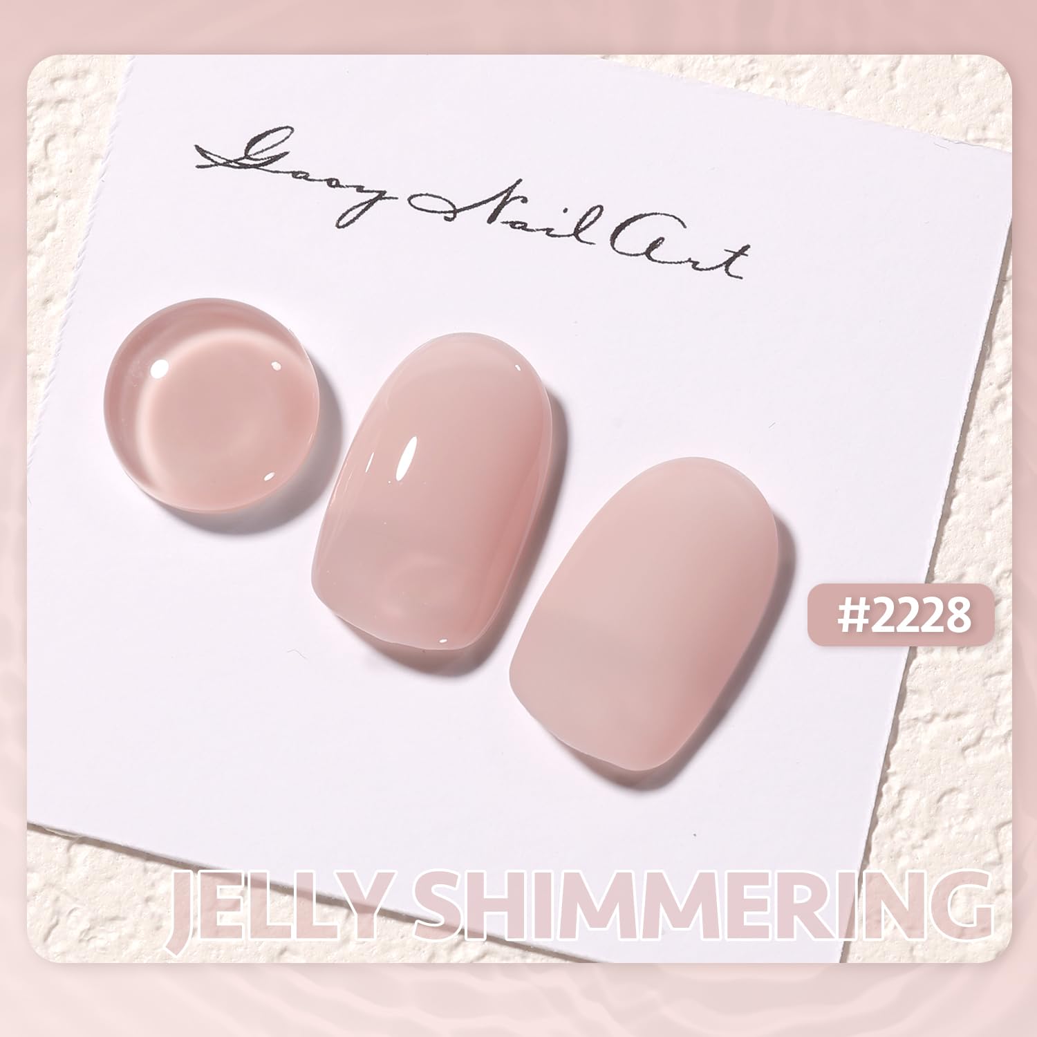 GAOY Jelly Gel Nail Polish Set - 16ml 2 Colors (2228 Nude & 2229 Glitter) Soak Off UV Gel for DIY Nail Art & Home Manicure | Shimmering Jelly Finish for Parties, Weddings & Everyday Wear