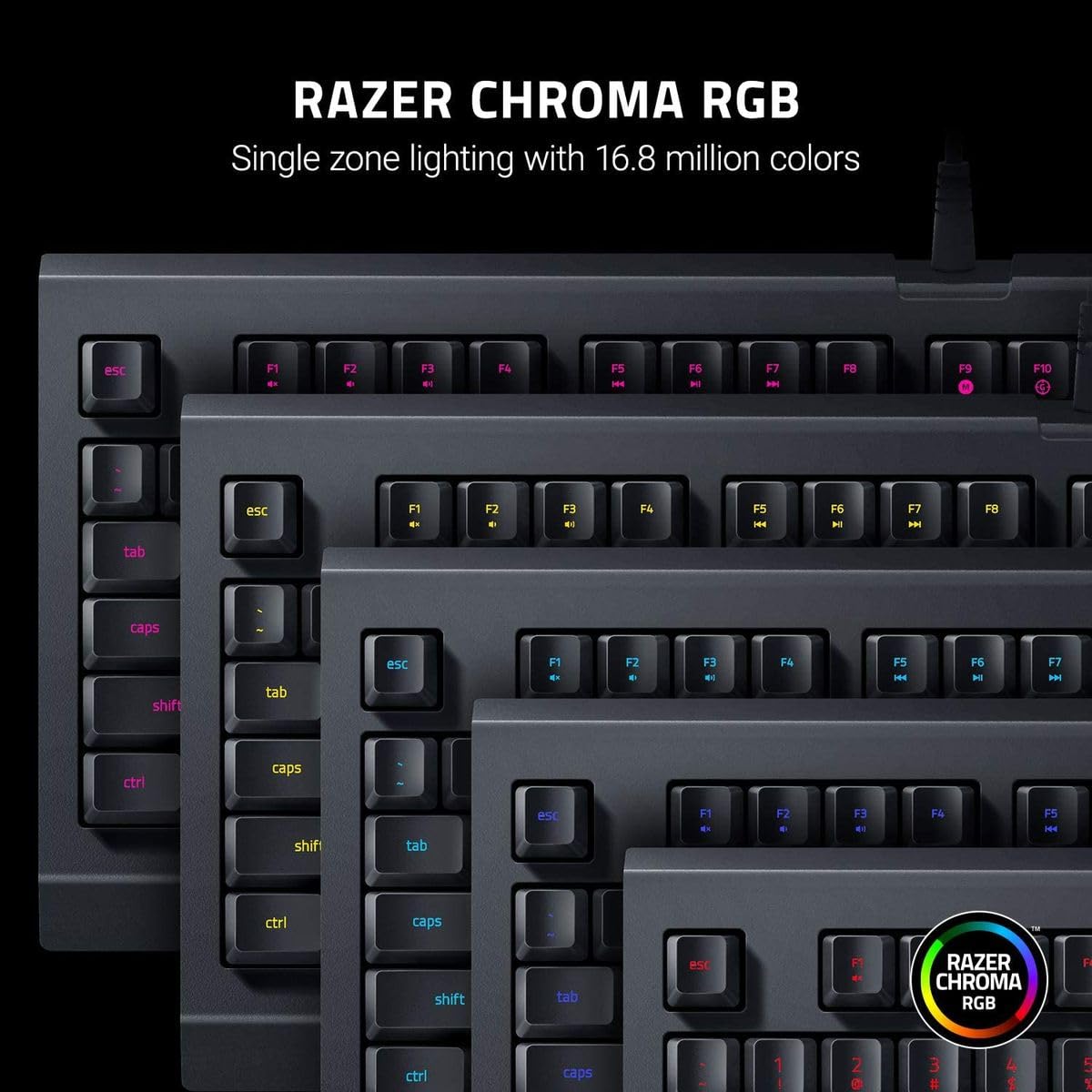 Razer Cynosa Lite Essential Gaming Keyboard - RGB Chroma Backlit, Fully Programmable, Spill-Resistant (UK Layout, Black) | Perfect for PC Gaming, Streaming & Office Work